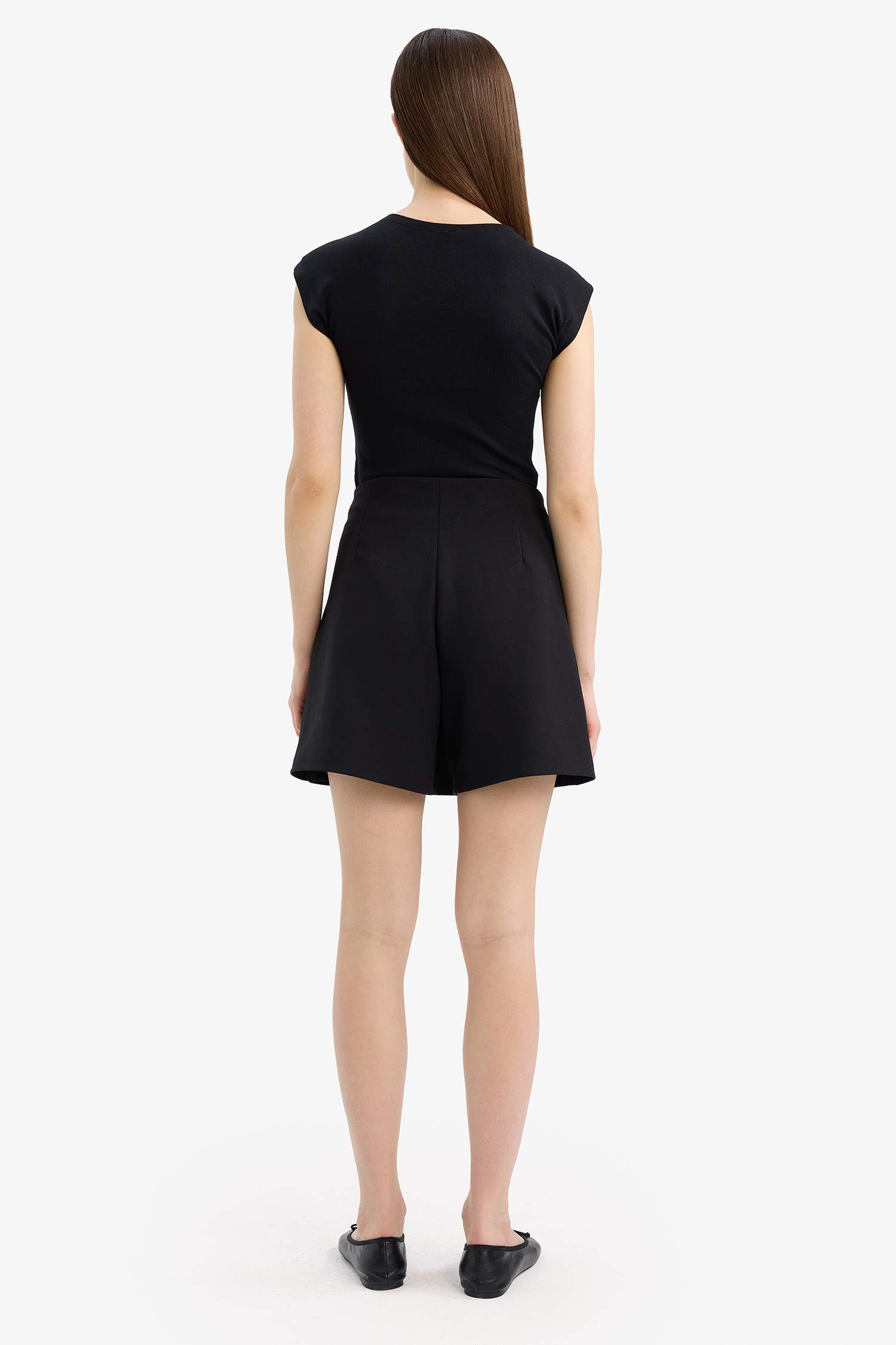 Normal Bel Basic Düz Şort Etek