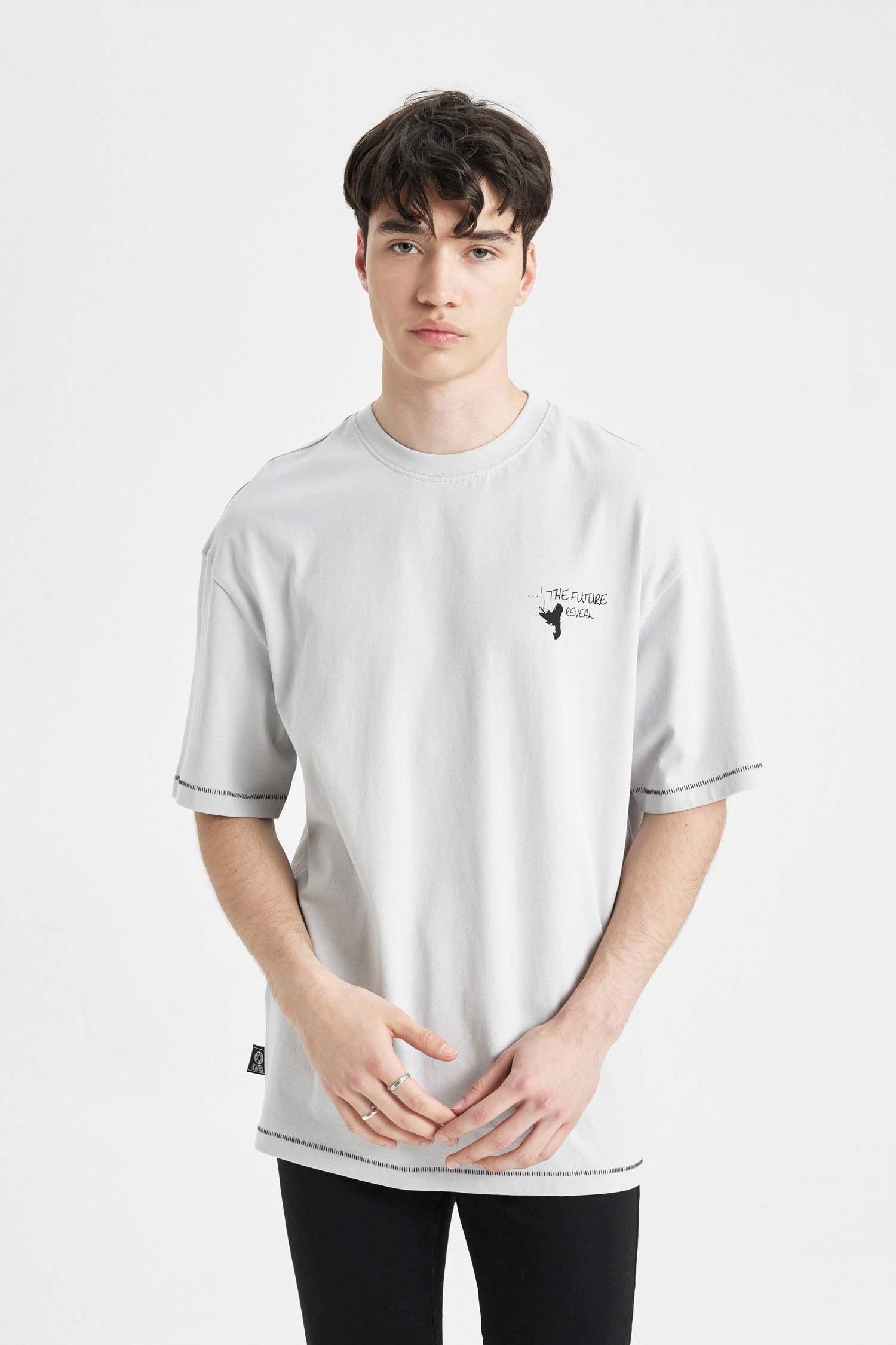 Comfort Fit Crew Neck Back Printed T-Shirt