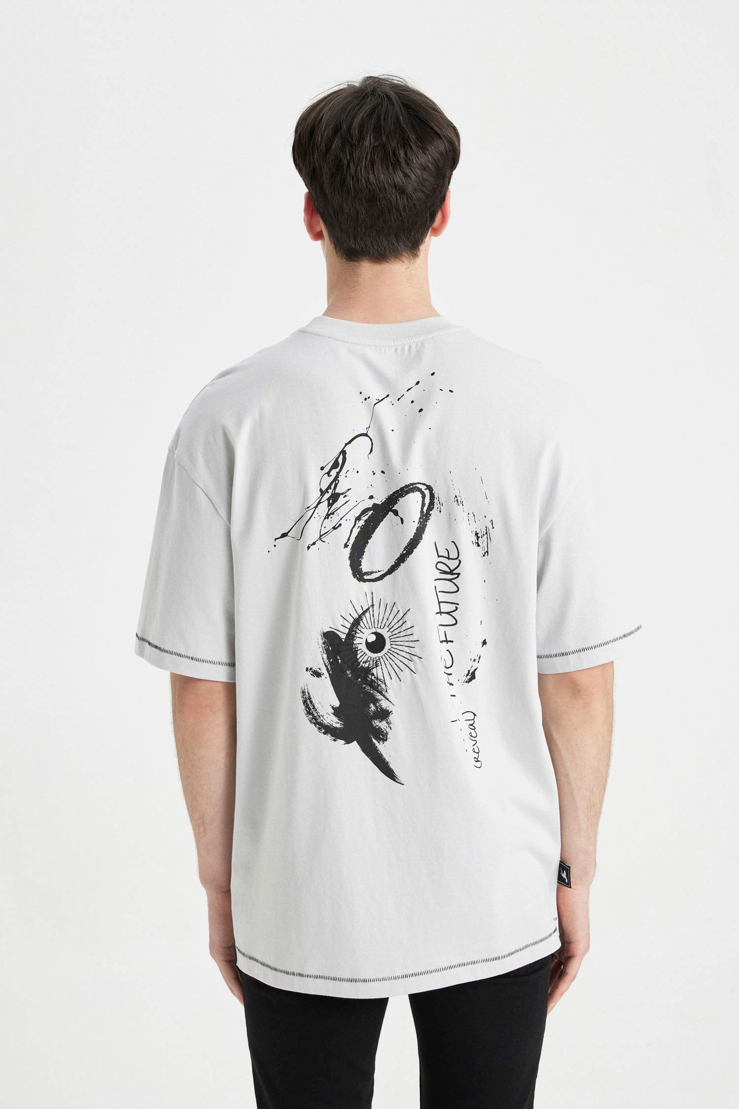 Comfort Fit Crew Neck Back Printed T-Shirt