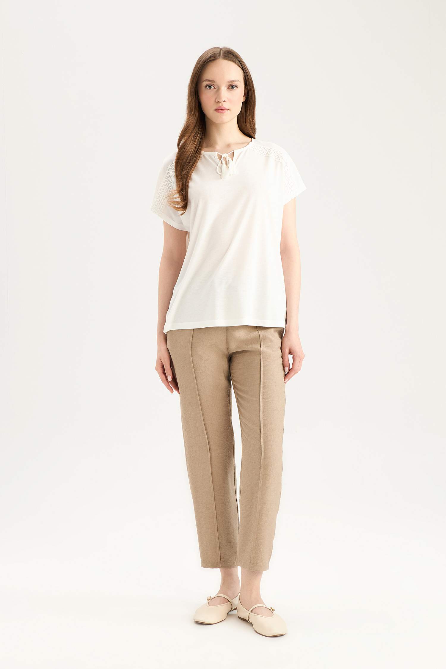 Bisiklet Yaka Casual Kısa Kollu Tişört