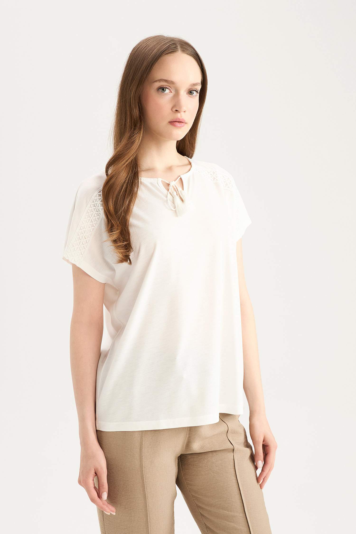 Bisiklet Yaka Casual Kısa Kollu Tişört