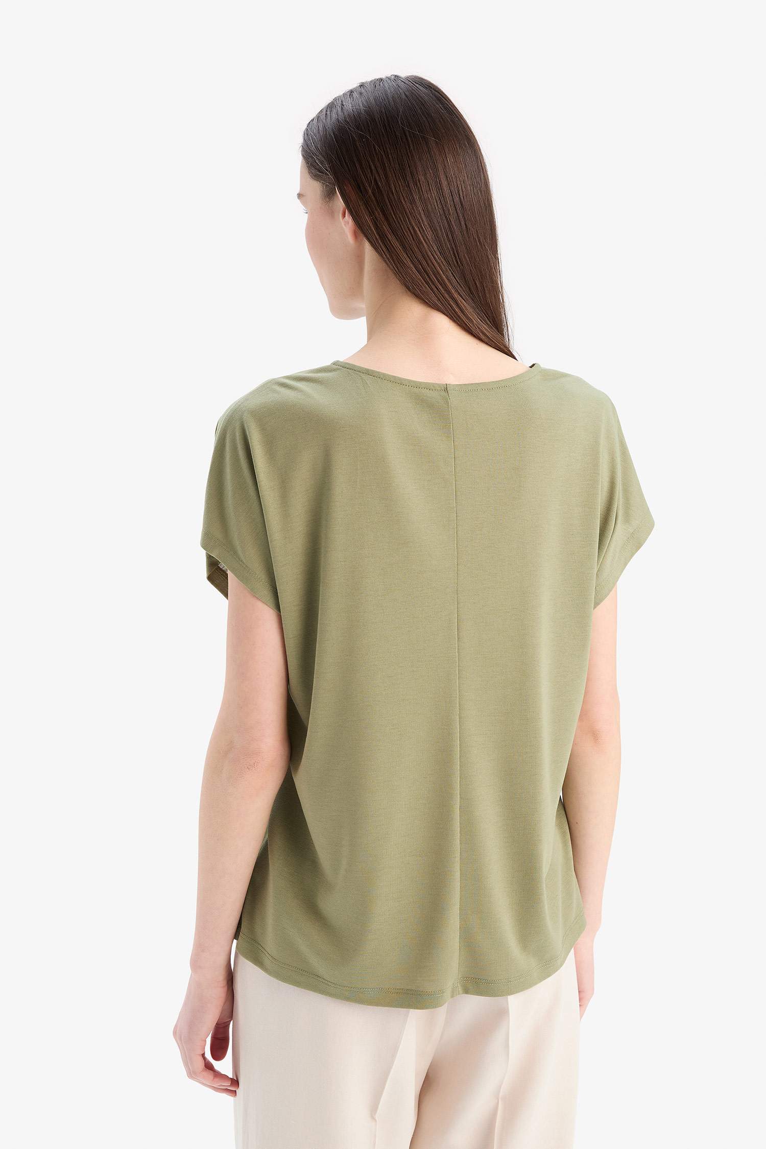 Bisiklet Yaka Casual Kısa Kollu Tişört