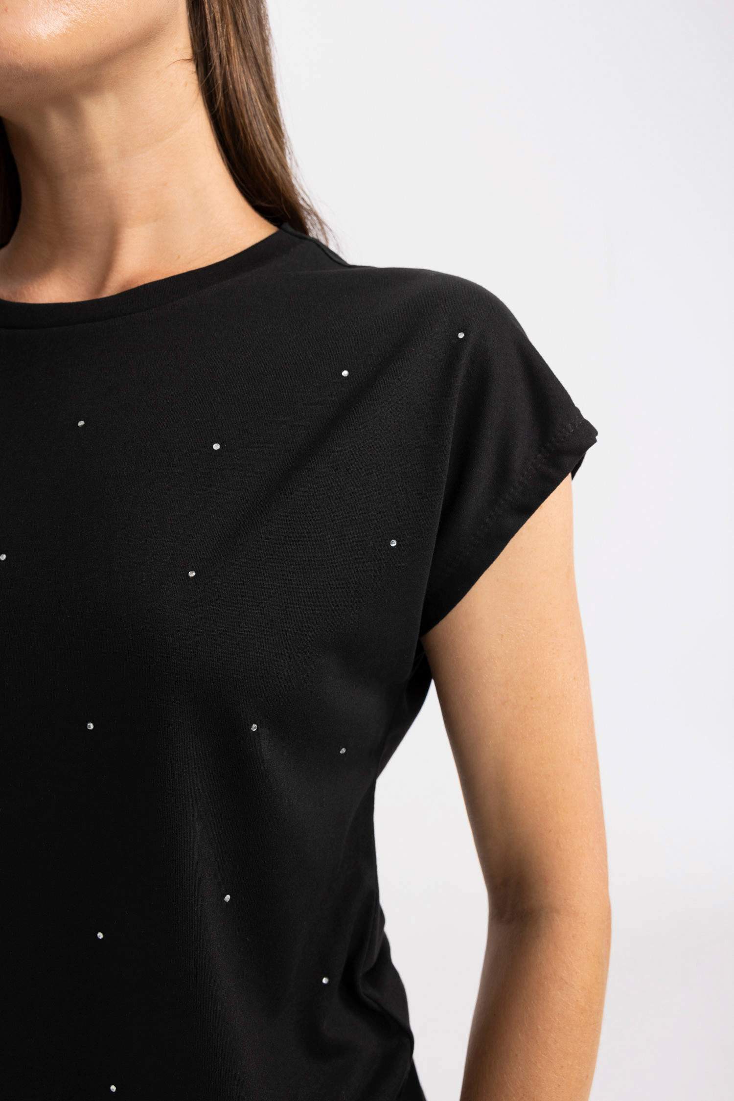 T-Shirt Brodé À Manches Courtes et Col Rond