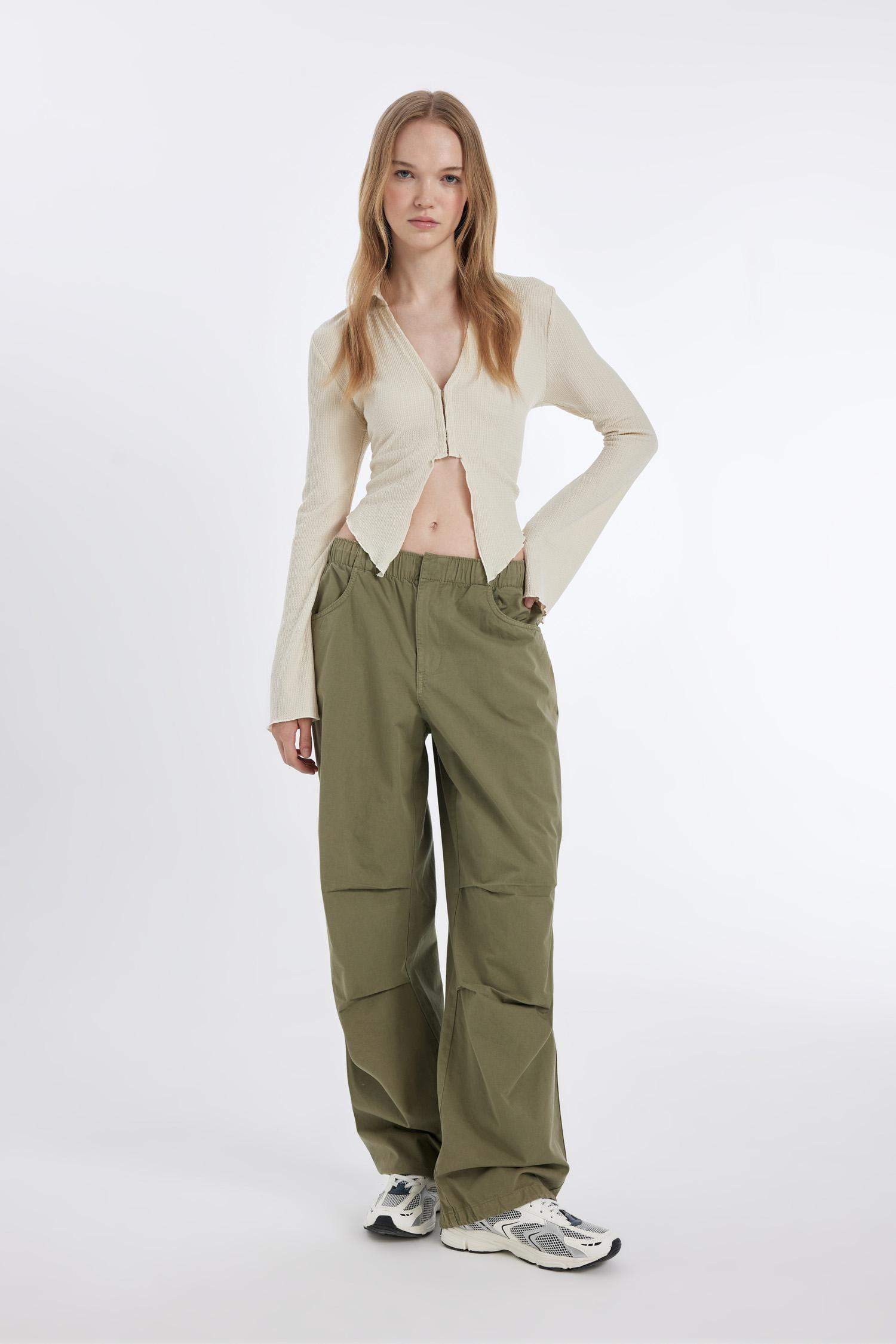 Fitted Basic Düz Agraf Kapamalı Bürümcük Uzun Kollu Gömlek