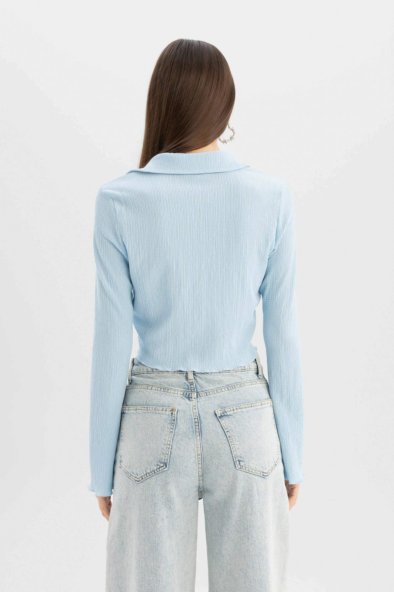 Coool Fitted Bürümcük Uzun Kollu Gömlek