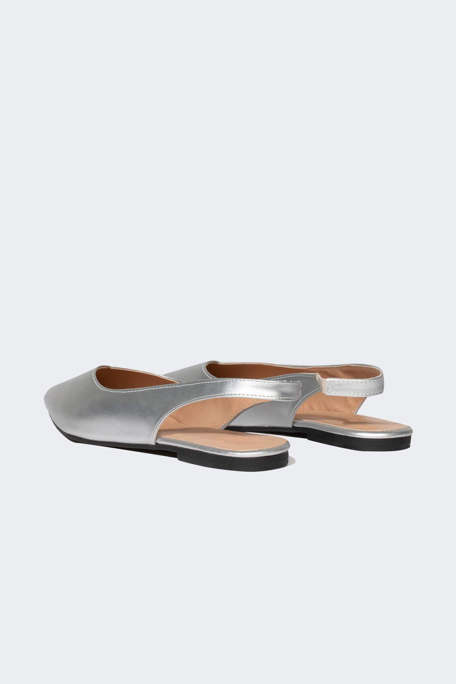 حذاء فلات نسائي جلد صناعي بكعب مسطح