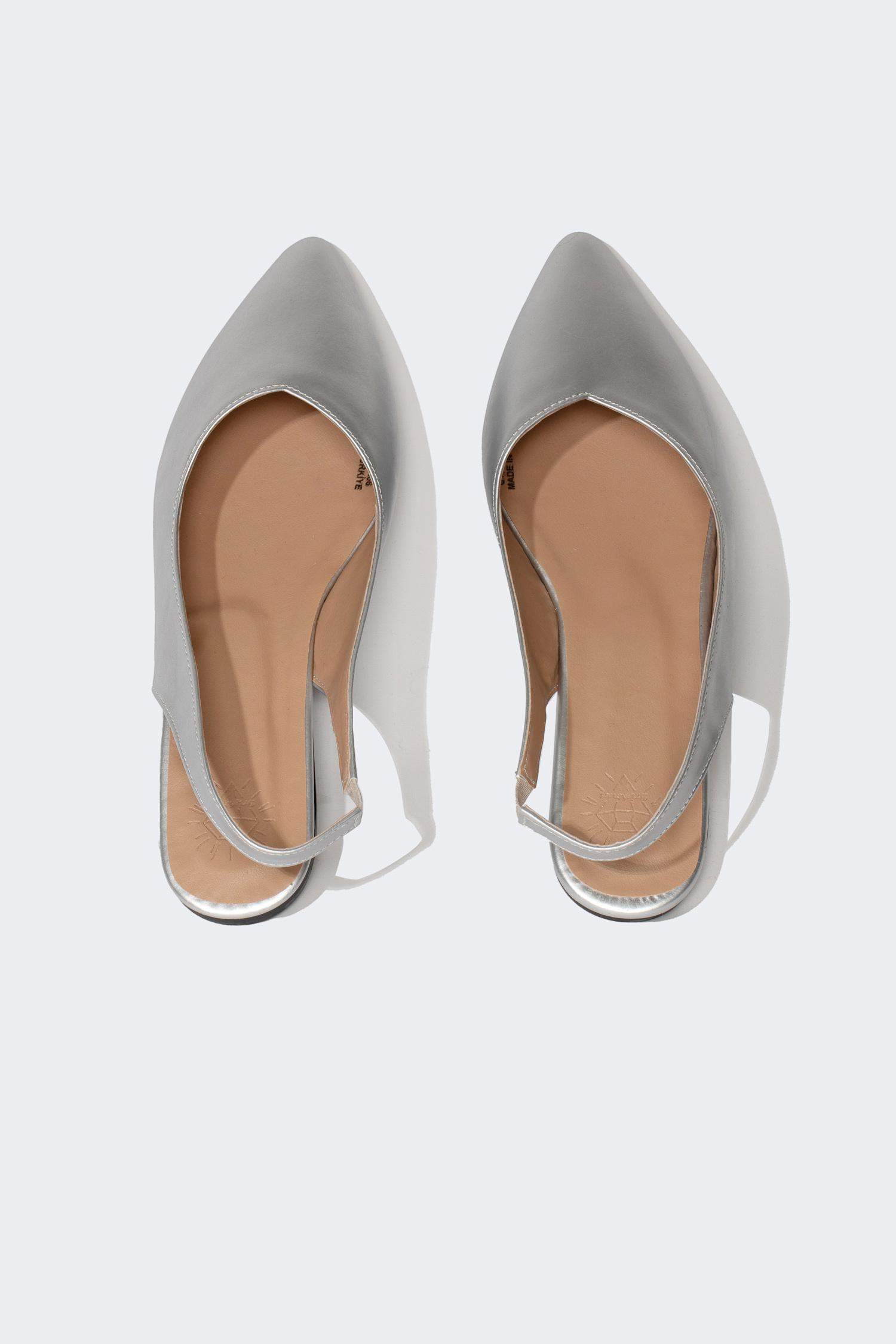 حذاء فلات نسائي جلد صناعي بكعب مسطح