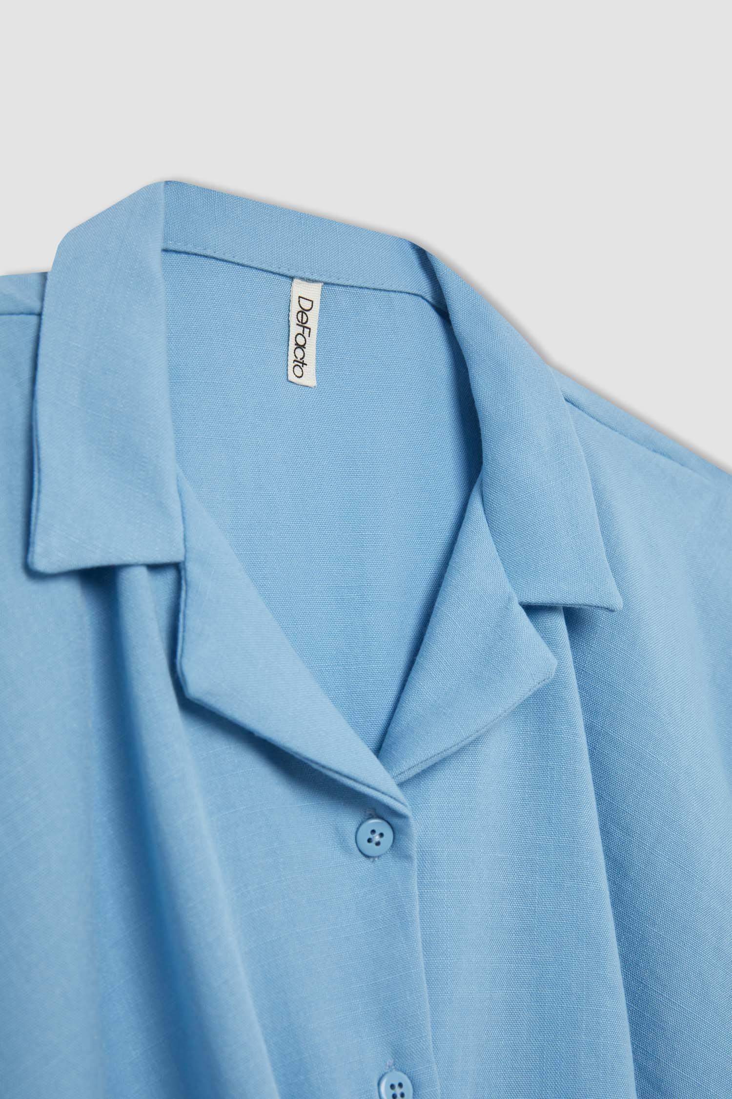 قميص كروب بناتي أزرق قطن