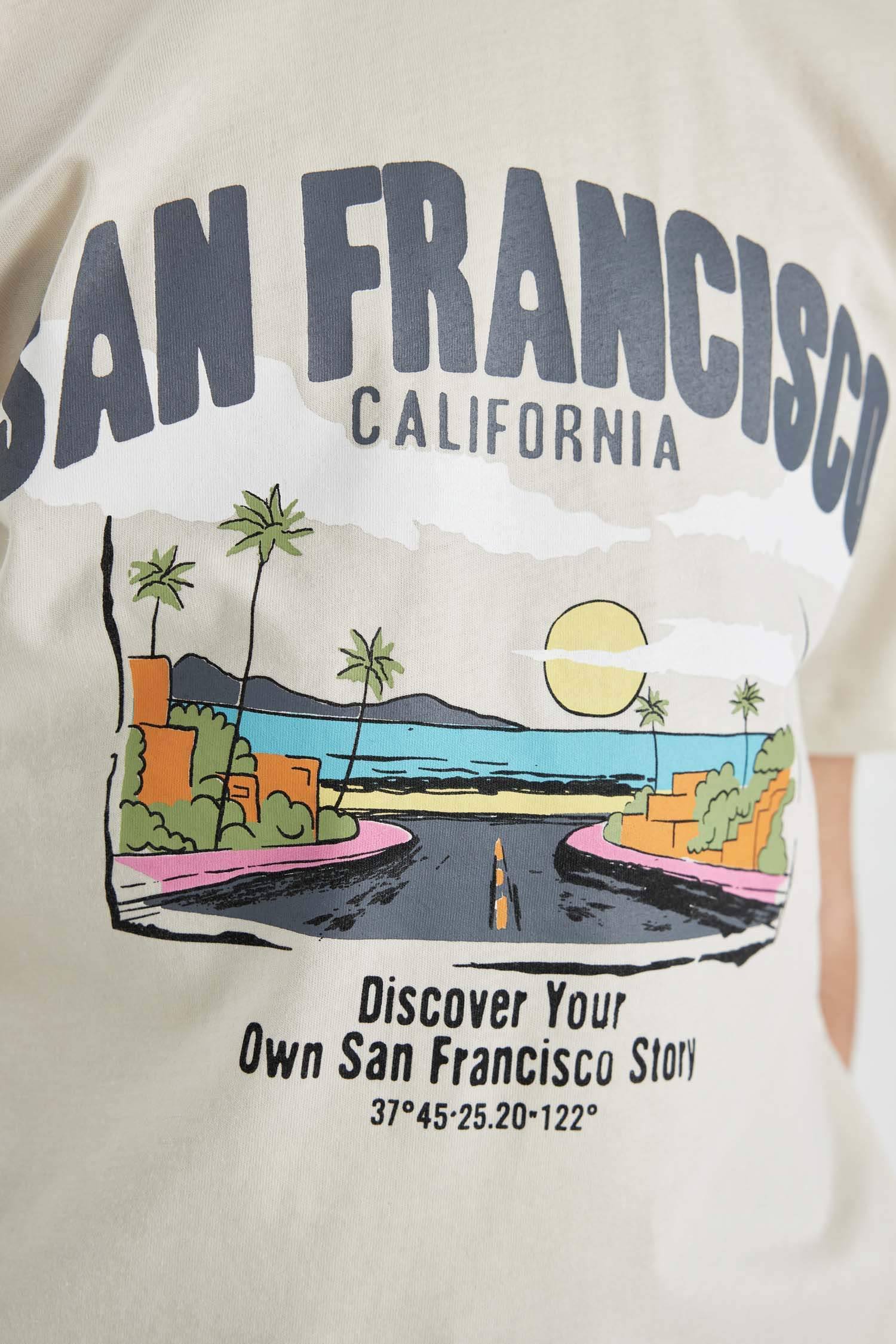 Bisiklet Yaka Baskılı Kısa Kollu Tişört Erkek Çocuk