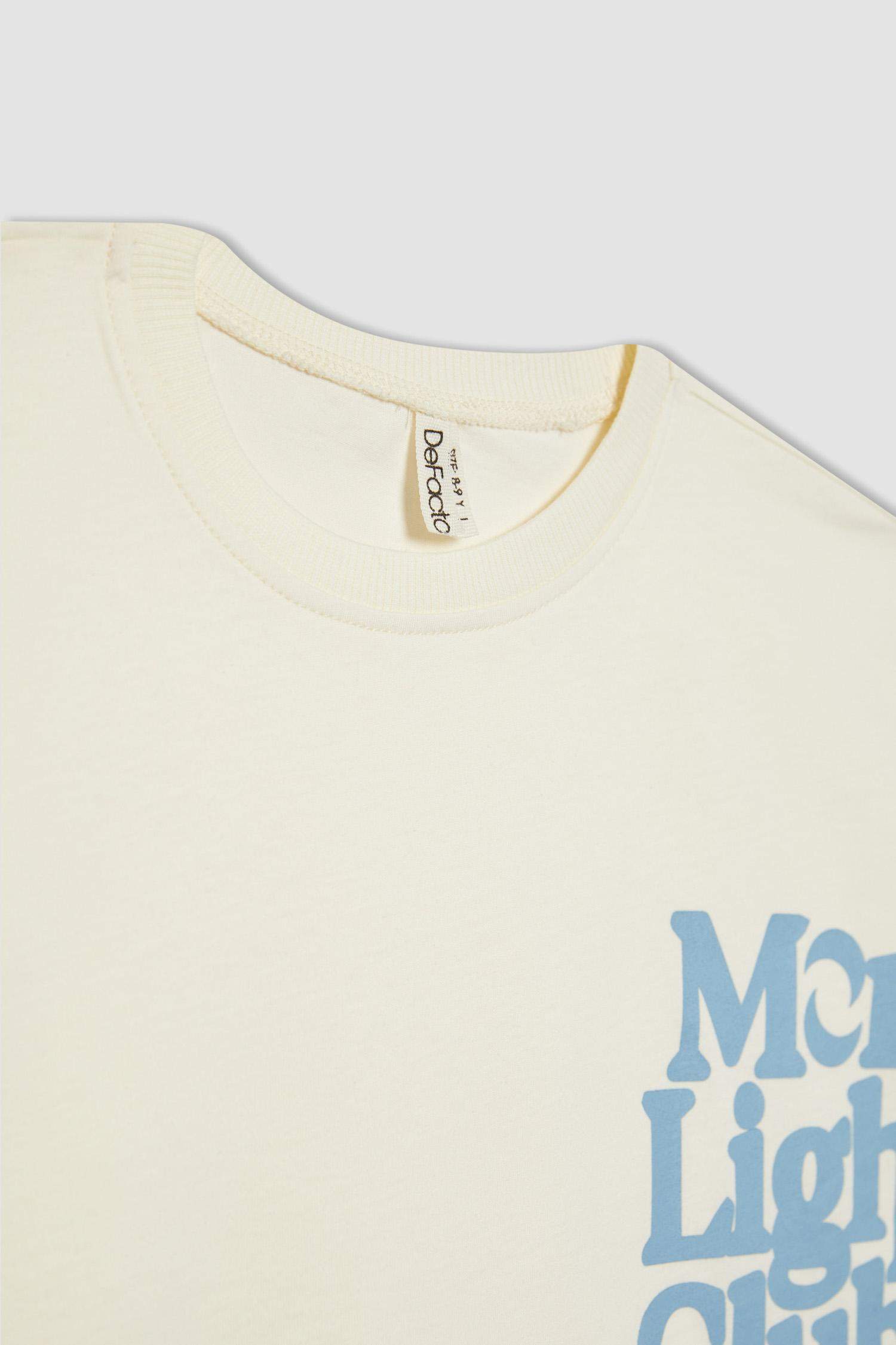 Girl Crew Neck Printed Crop Short Sleeve T-Shirt