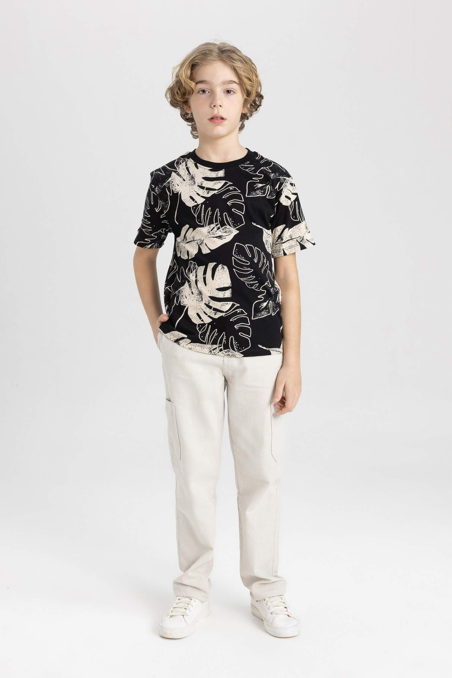 T-Shirt À Manches Courtes Imprimé à Col Rond pour Garçon