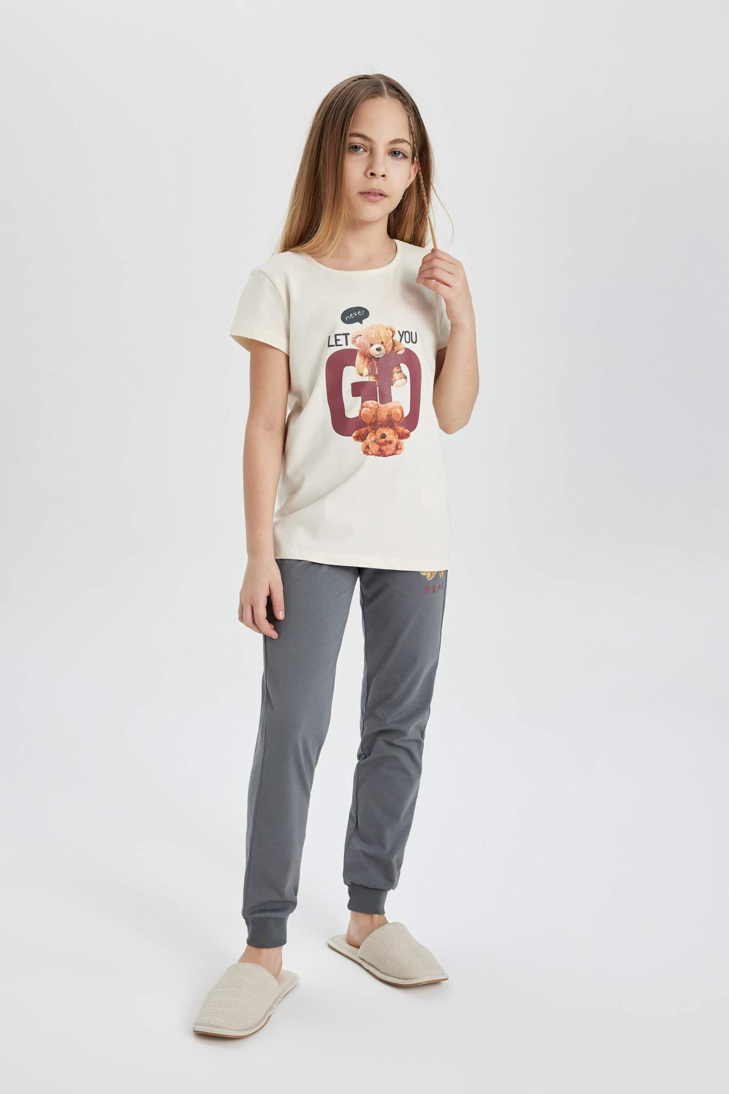 Girl Printed Short Sleeve 2 Piece Pajama Set