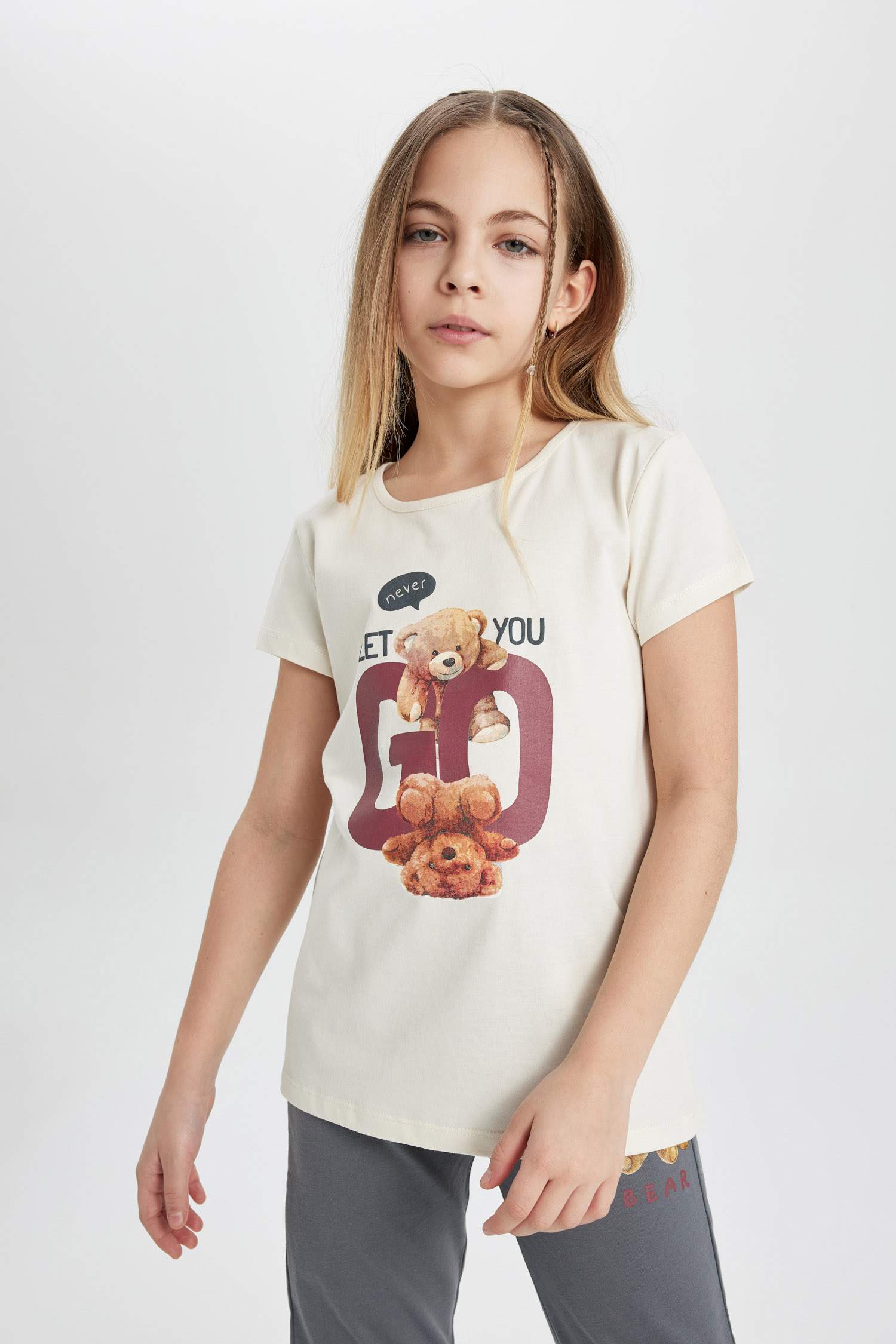 Girl Printed Short Sleeve 2 Piece Pajama Set