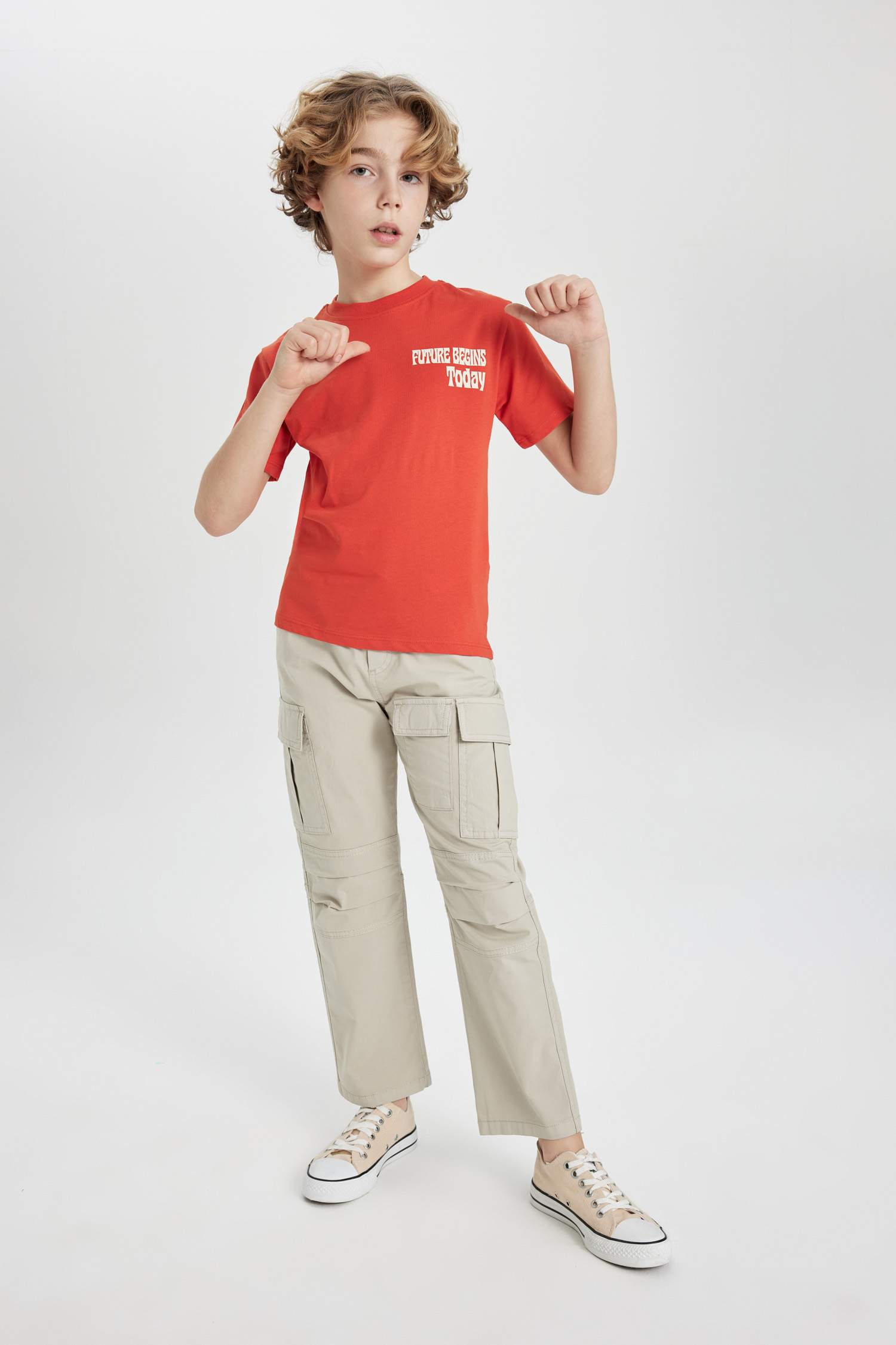 Erkek Çocuk Bisiklet Yaka Baskılı Kısa Kollu Tişört