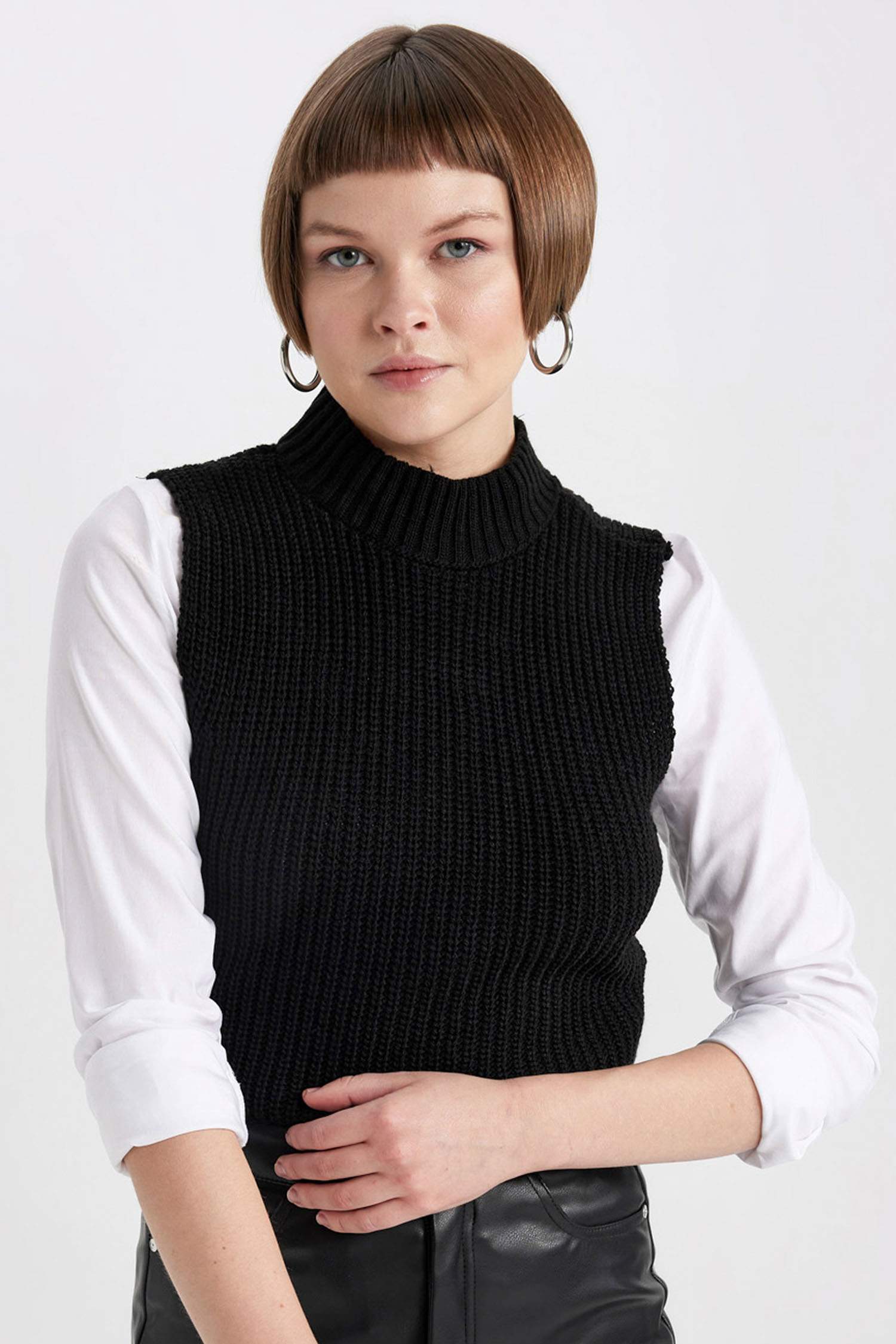 Balıkçı Yaka Selanik Kumaş Süveter