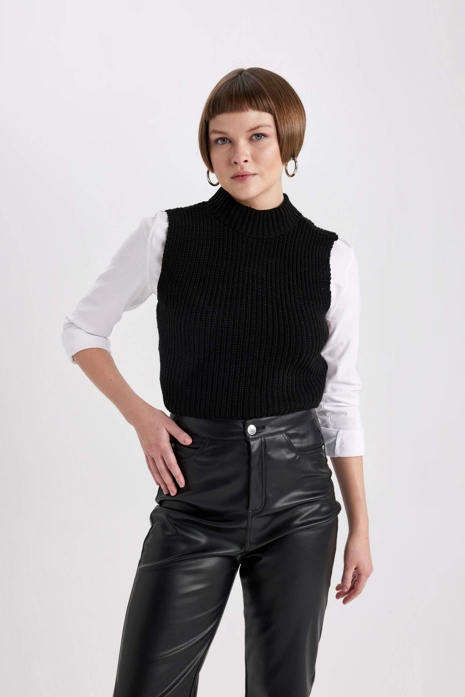 Balıkçı Yaka Selanik Kumaş Süveter