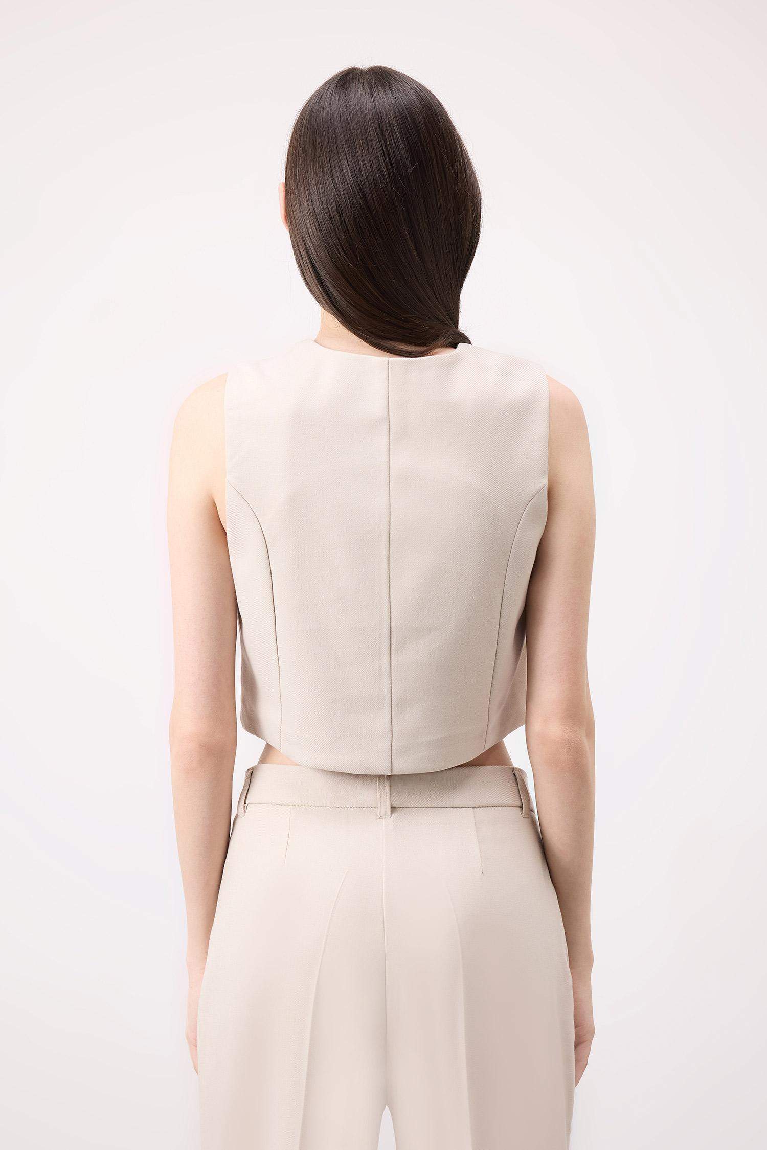 V Yaka Düğmeli Klasik Blazer Yelek