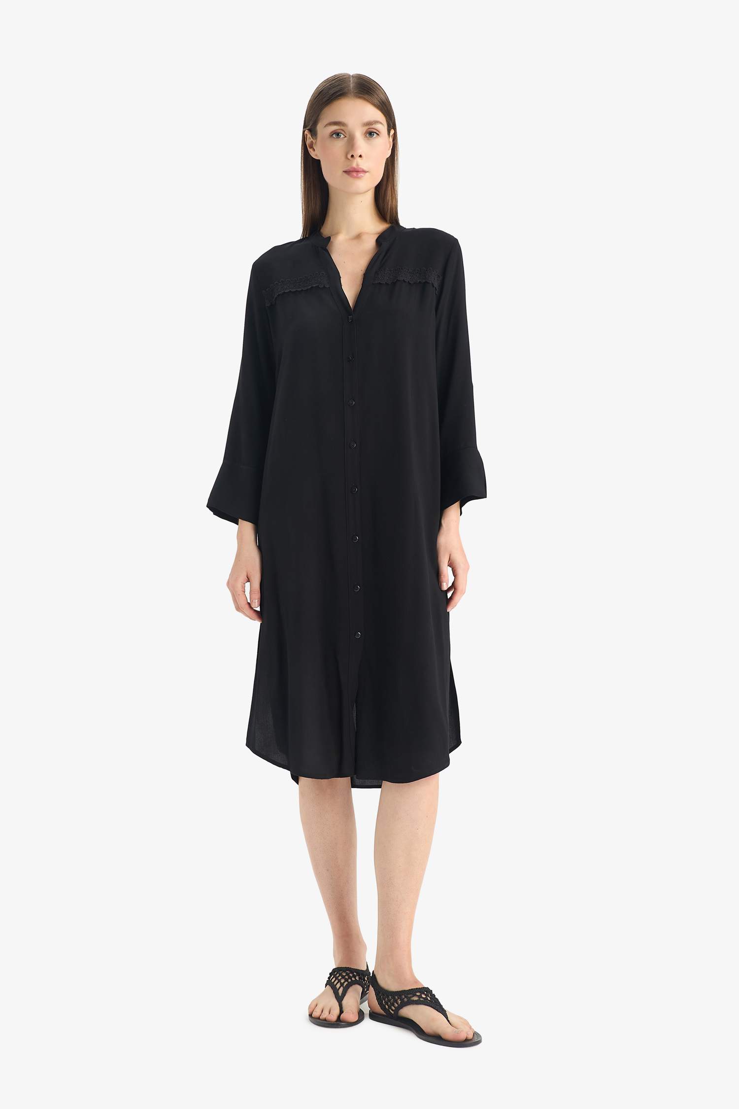 Regular Fit Baskılı Plaj Elbisesi-Fall in Love