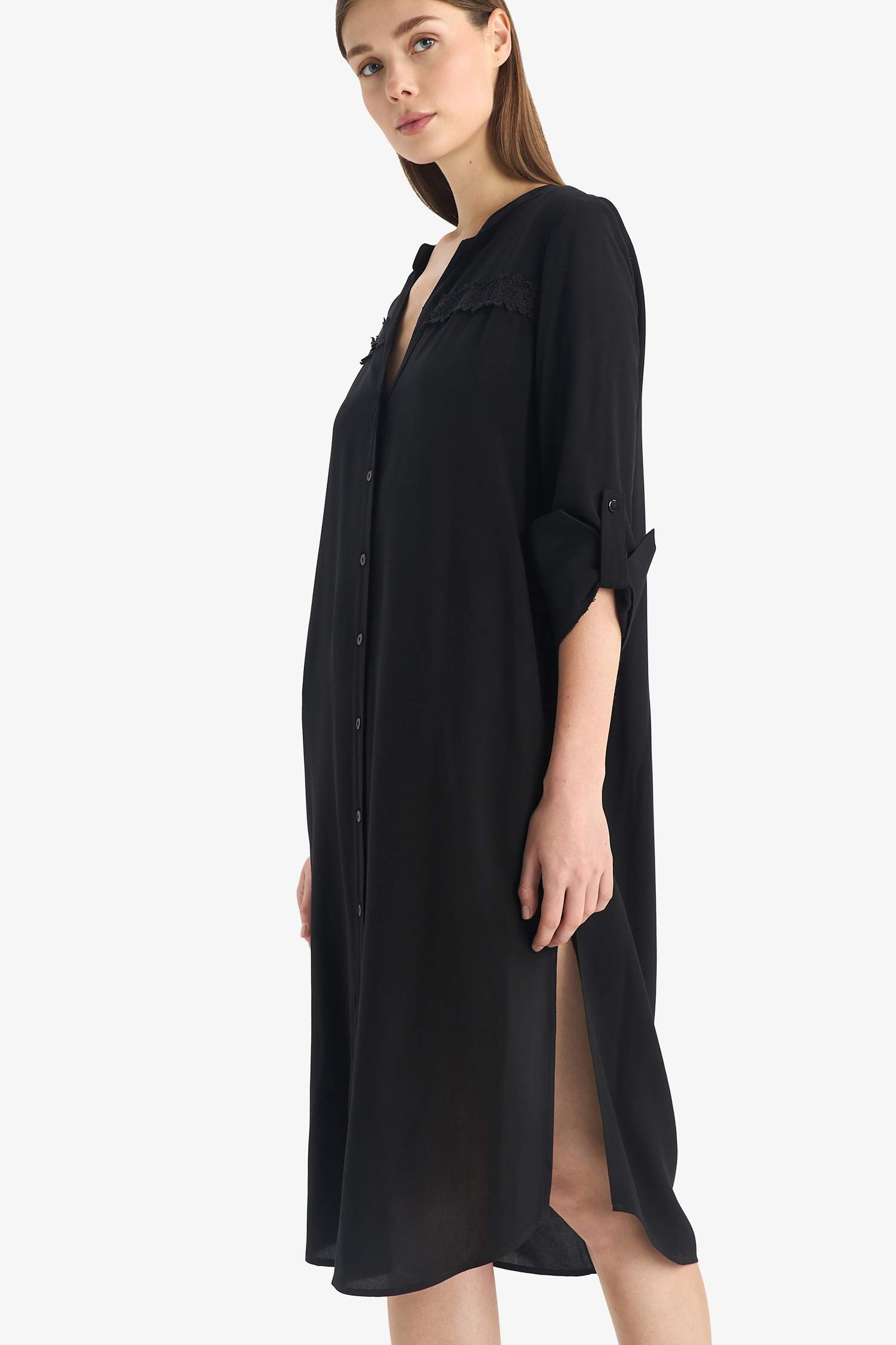 Regular Fit Baskılı Plaj Elbisesi-Fall in Love