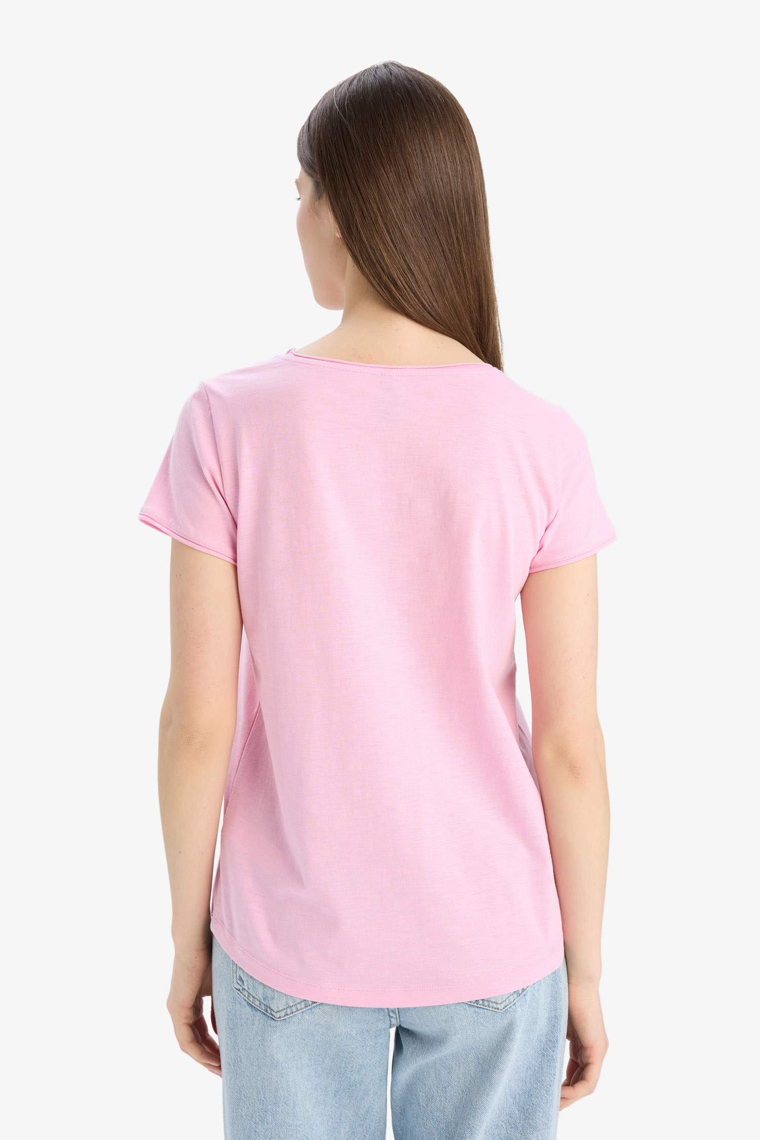Regular Fit V Neck Basic T-Shirt