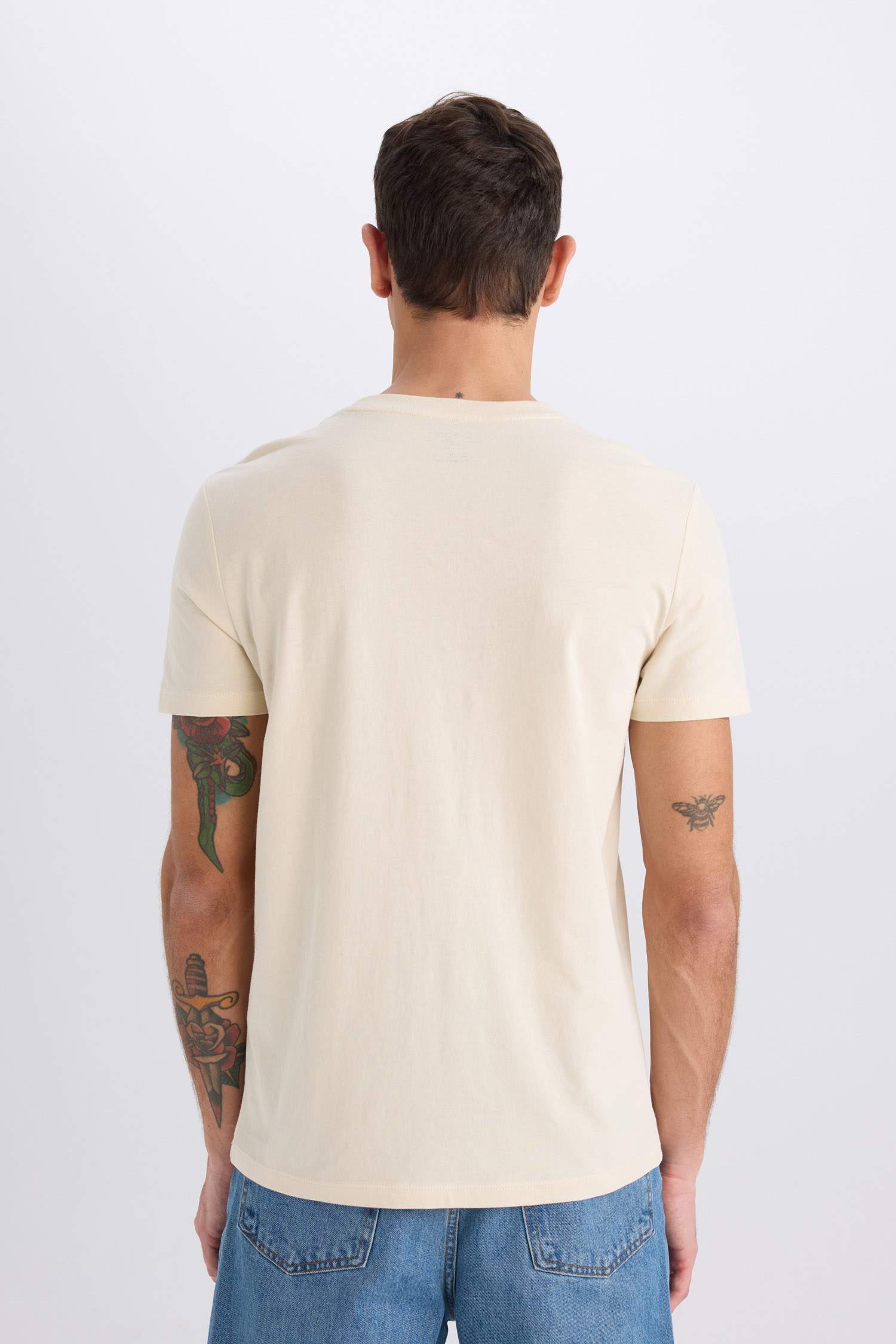 Slim Fit Crew Neck Printed Short Sleeve T-Shirt
