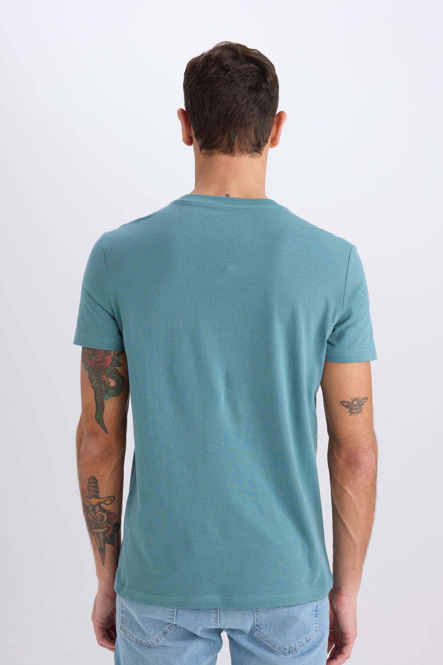 Slim Fit Crew Neck Printed Short Sleeve T-Shirt