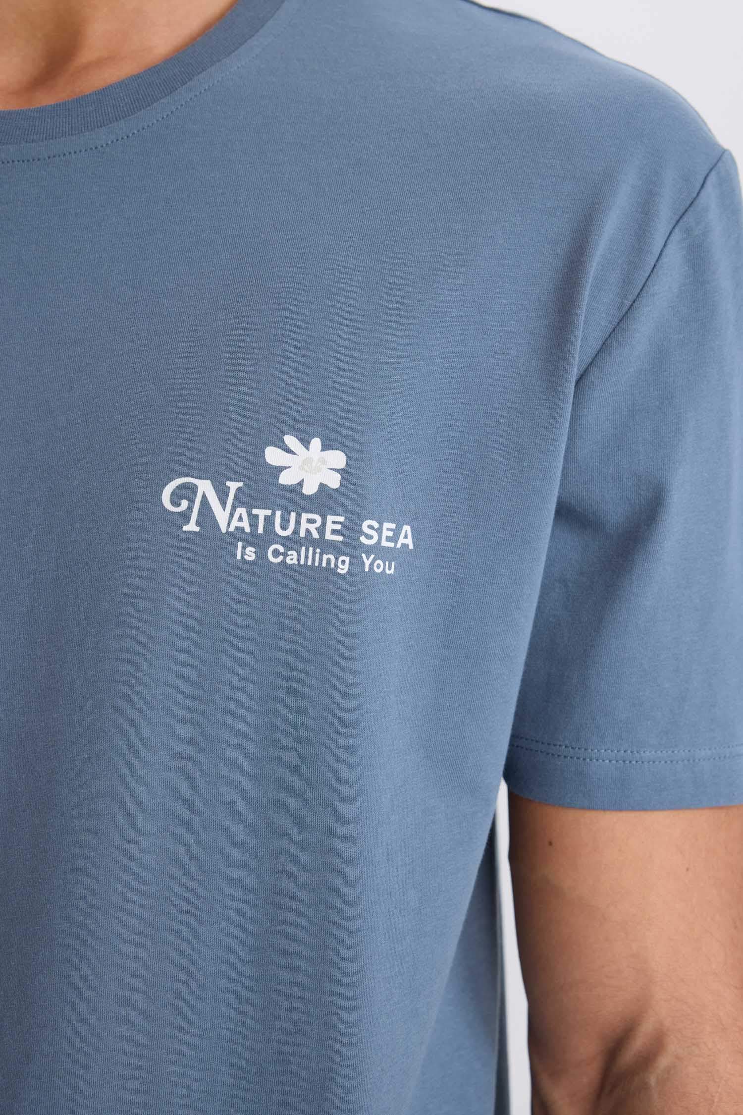 Regular Fit Crew Neck Printed Short Sleeve T-Shirt