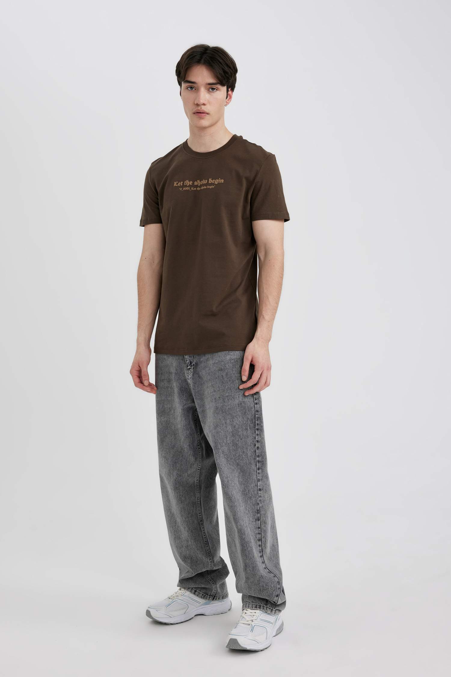 Slim Fit Crew Neck Printed Short Sleeve T-Shirt