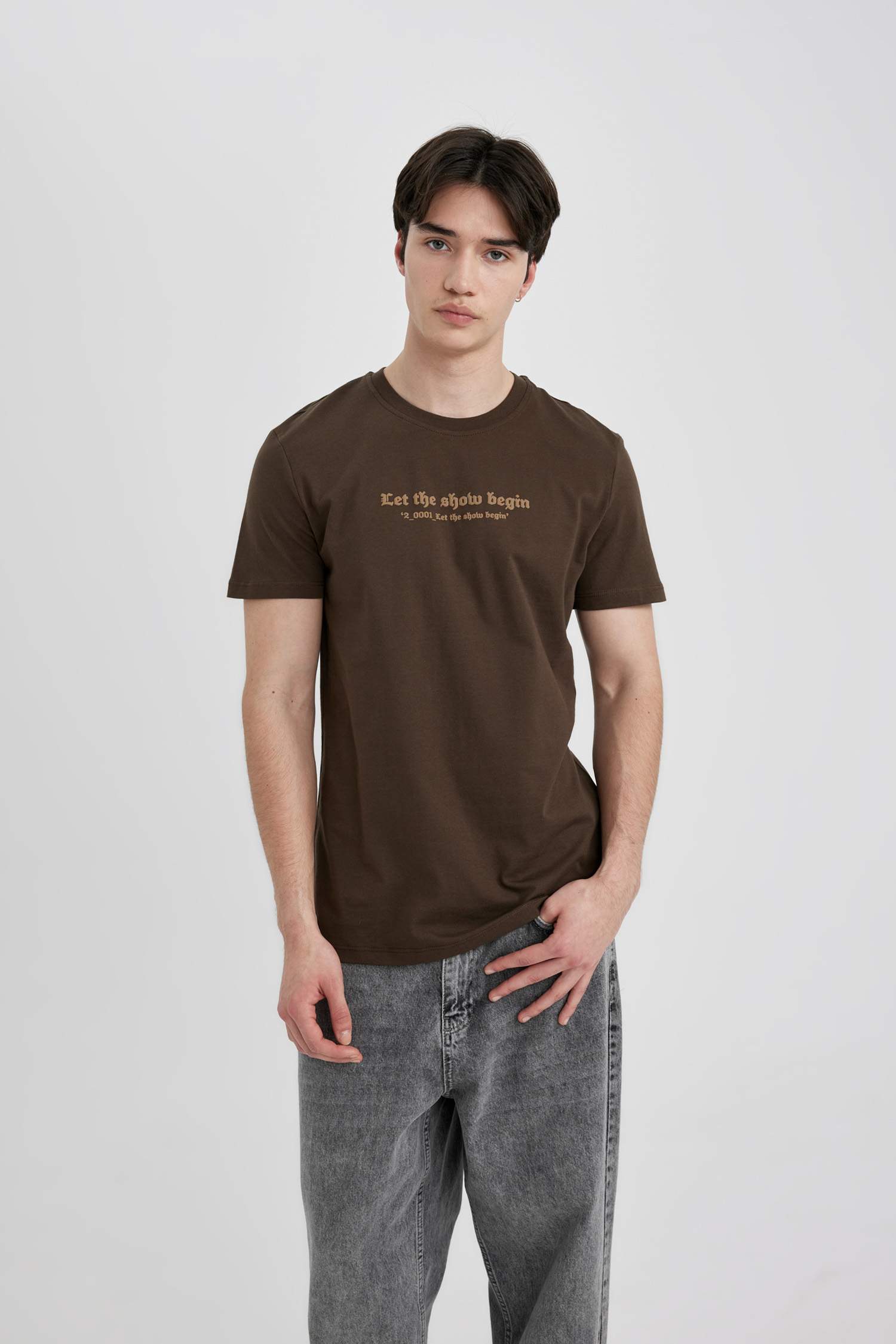 Slim Fit Crew Neck Printed Short Sleeve T-Shirt