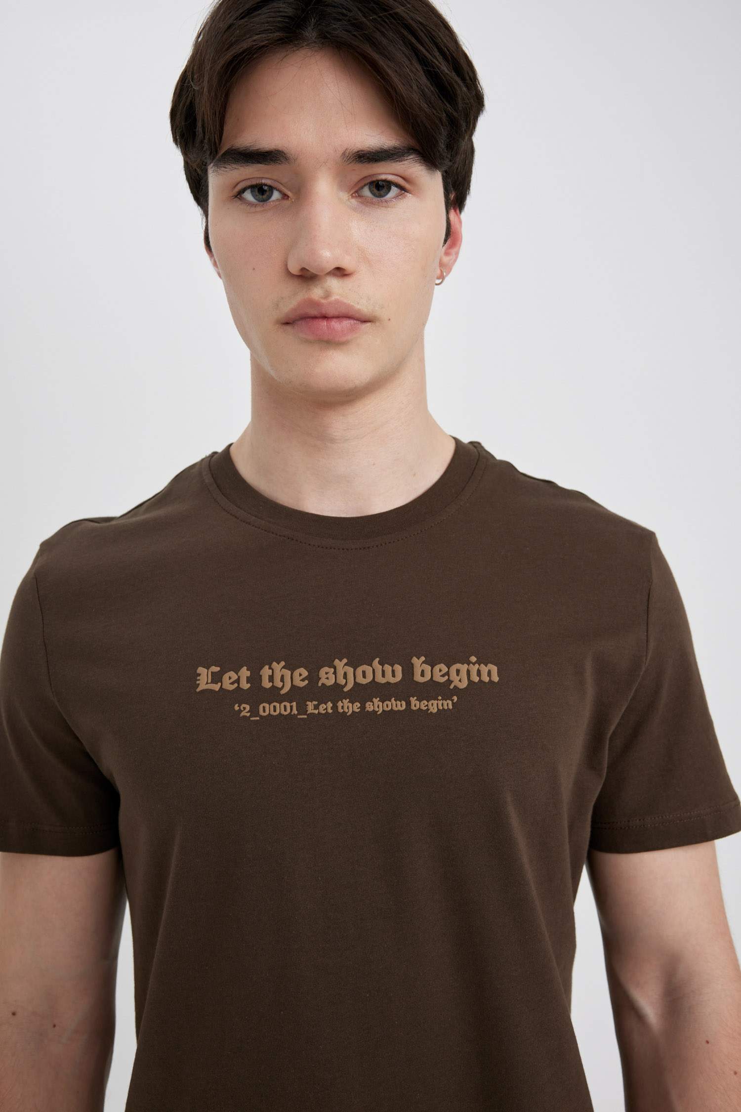 Slim Fit Crew Neck Printed Short Sleeve T-Shirt