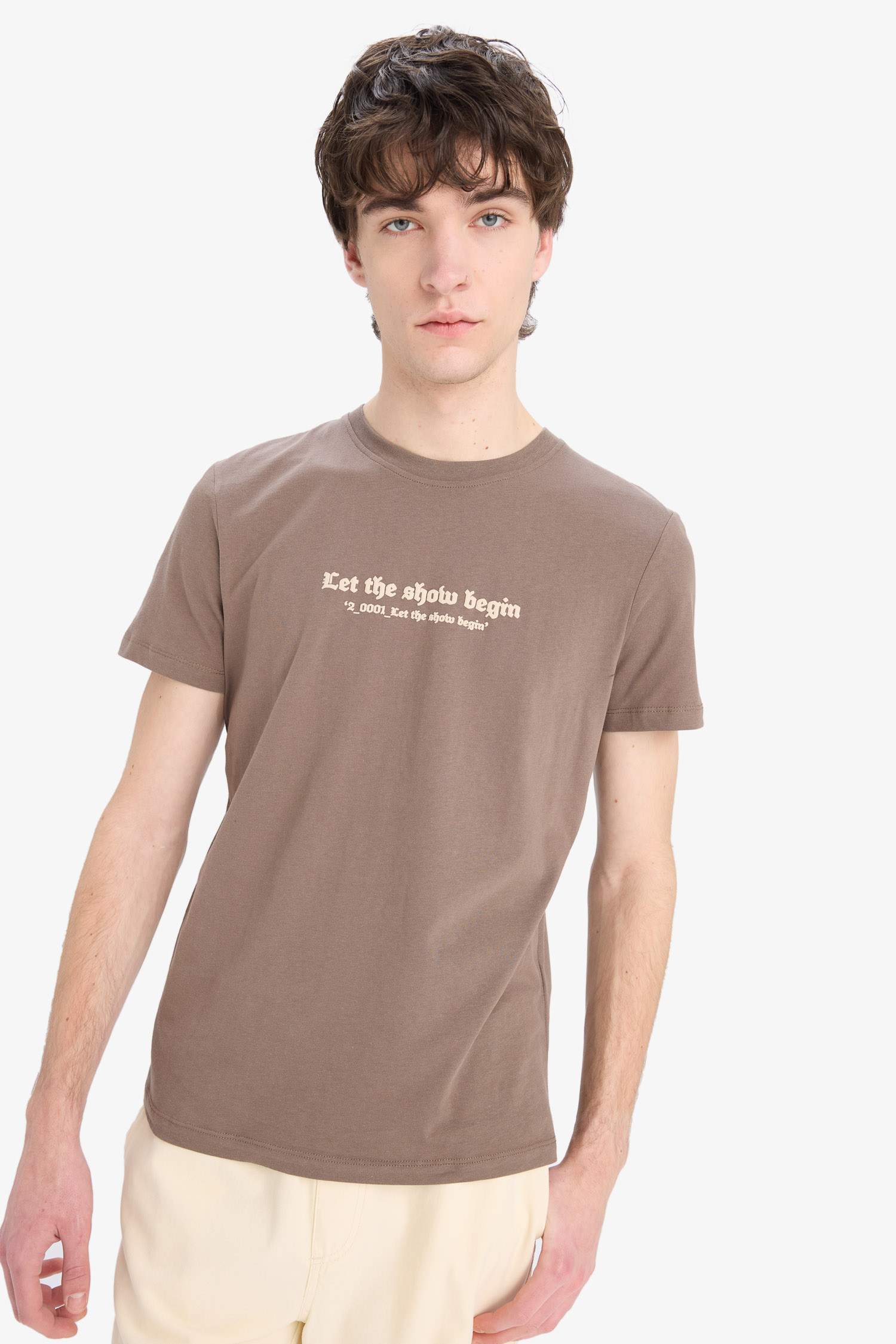 Slim Fit Crew Neck Printed Short Sleeve T-Shirt