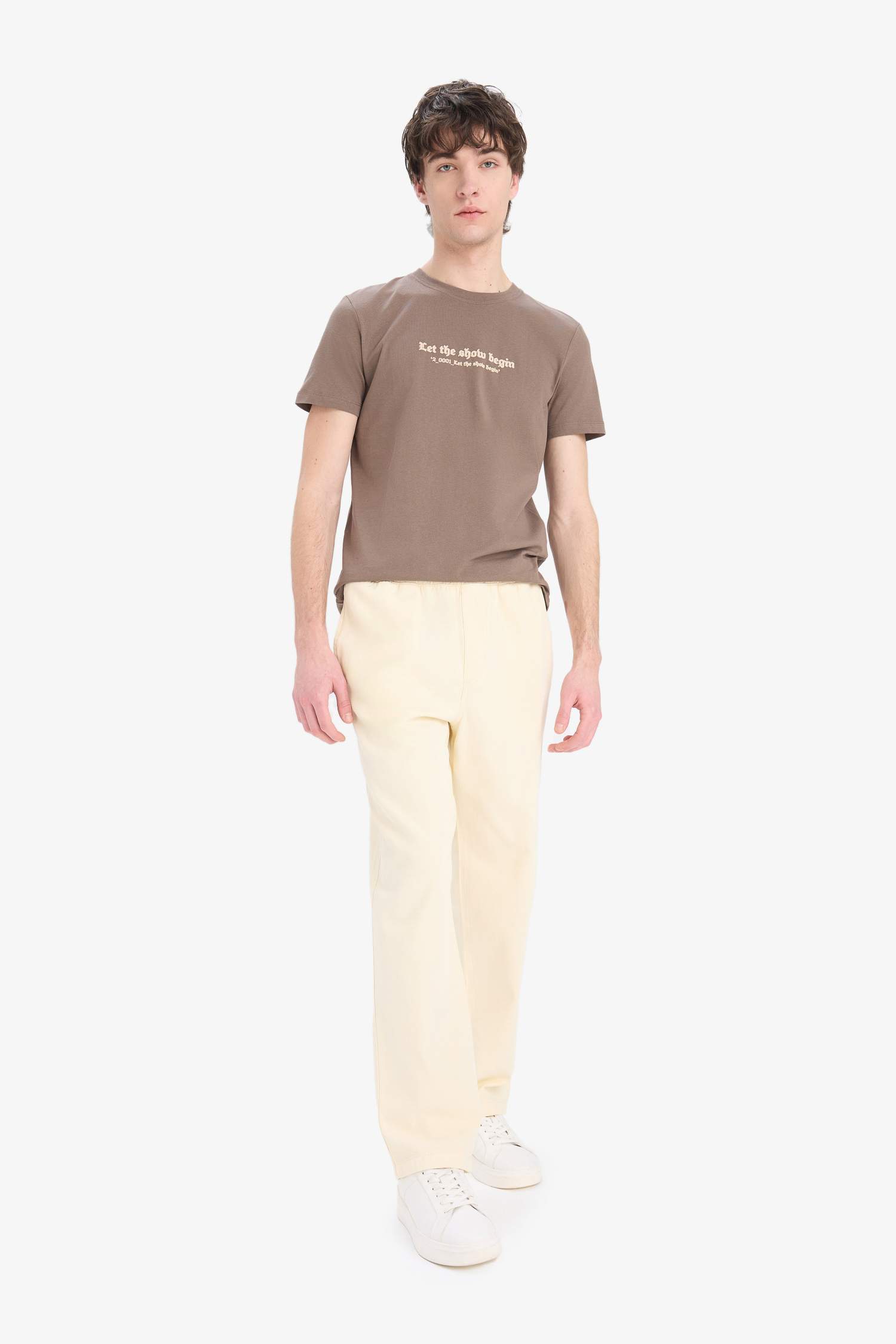 Slim Fit Crew Neck Printed Short Sleeve T-Shirt