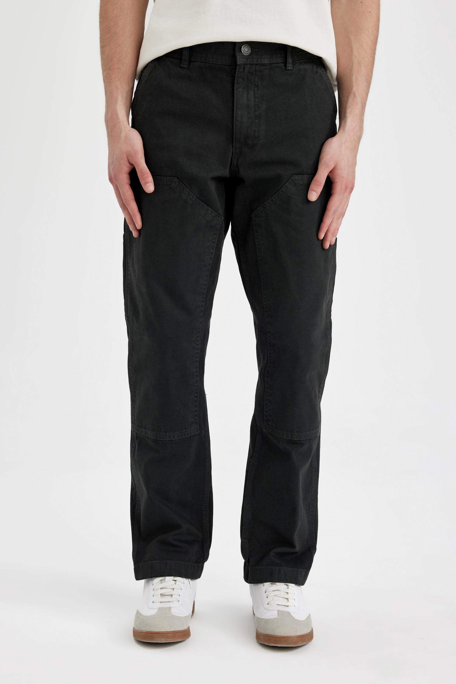 بنطرون وايد ليج برجل واسع منسوج