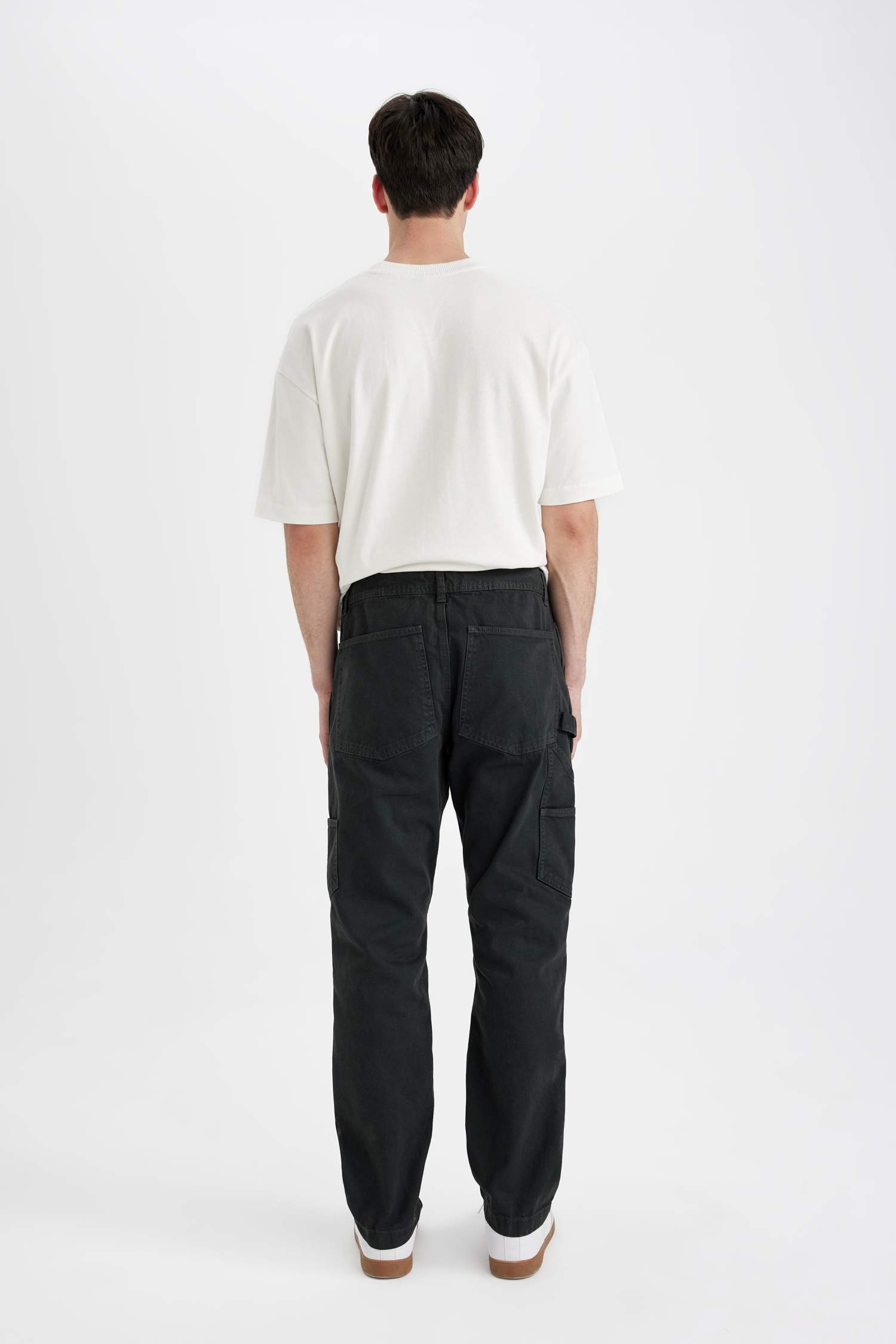 بنطرون وايد ليج برجل واسع منسوج