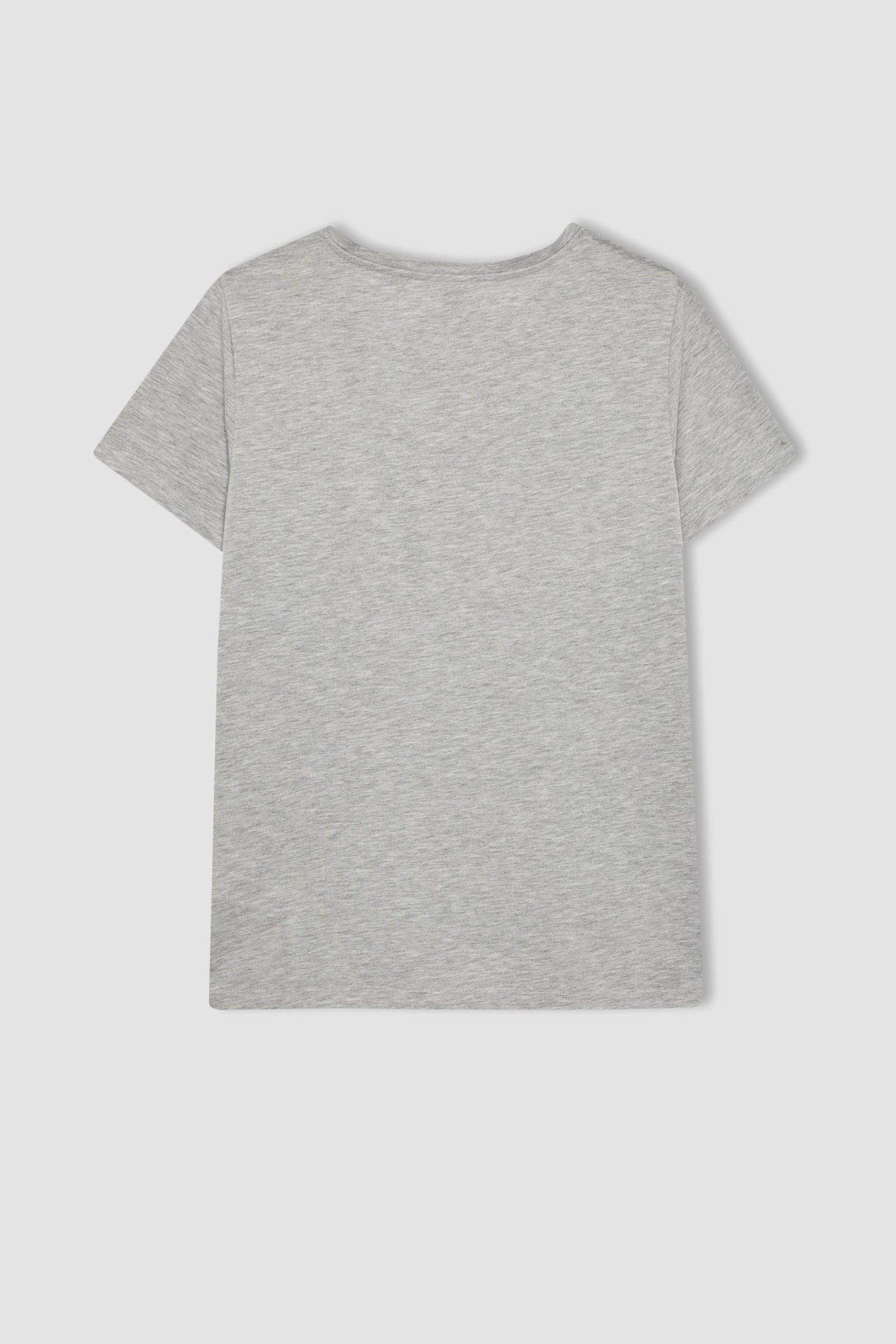 T-Shirt coupe régulière à Manches Courtes à Col Rond et Motif Papillon