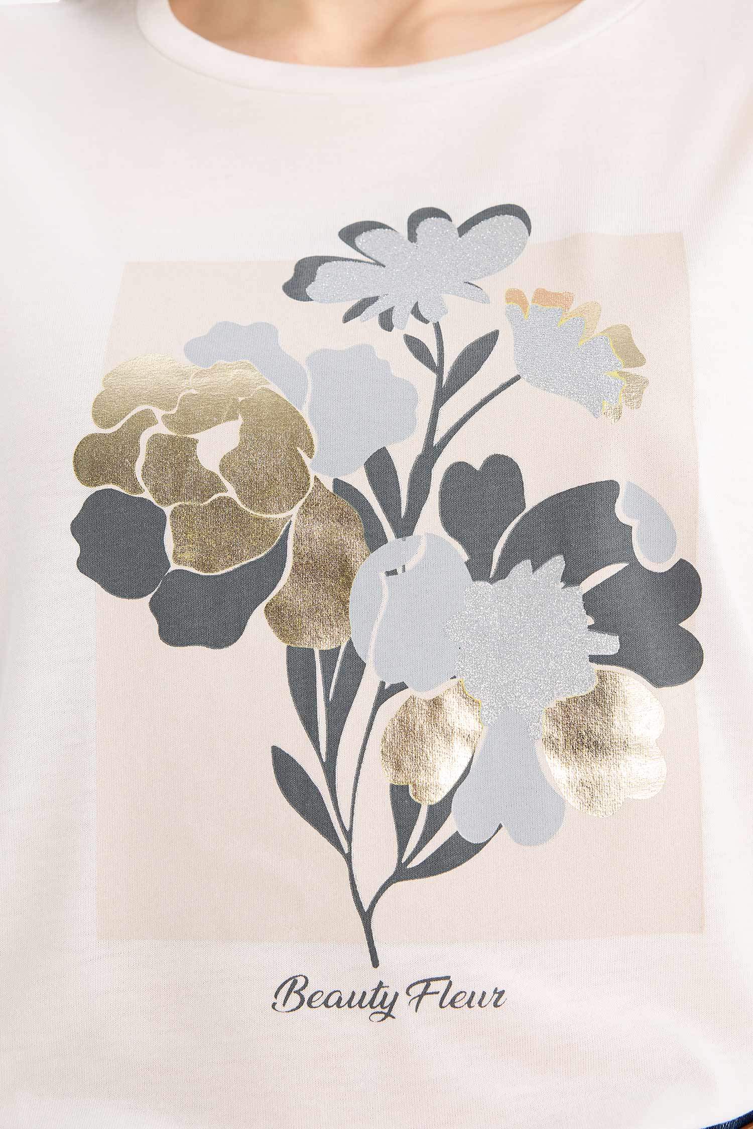 تيشيرت نص كم قصة مريحة برقبة مستديرة