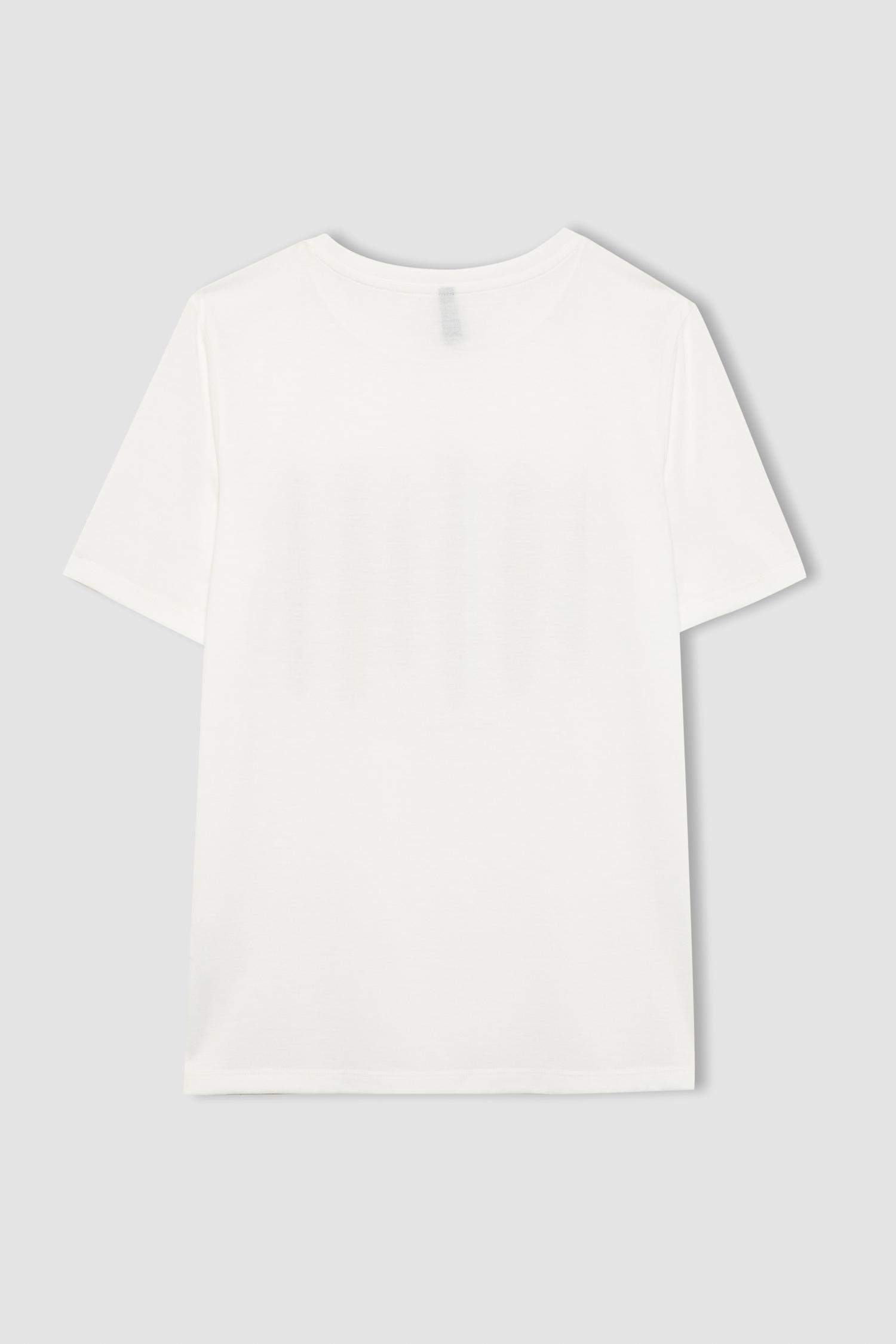 Regular Fit Crew Neck Printed Short Sleeve T-Shirt