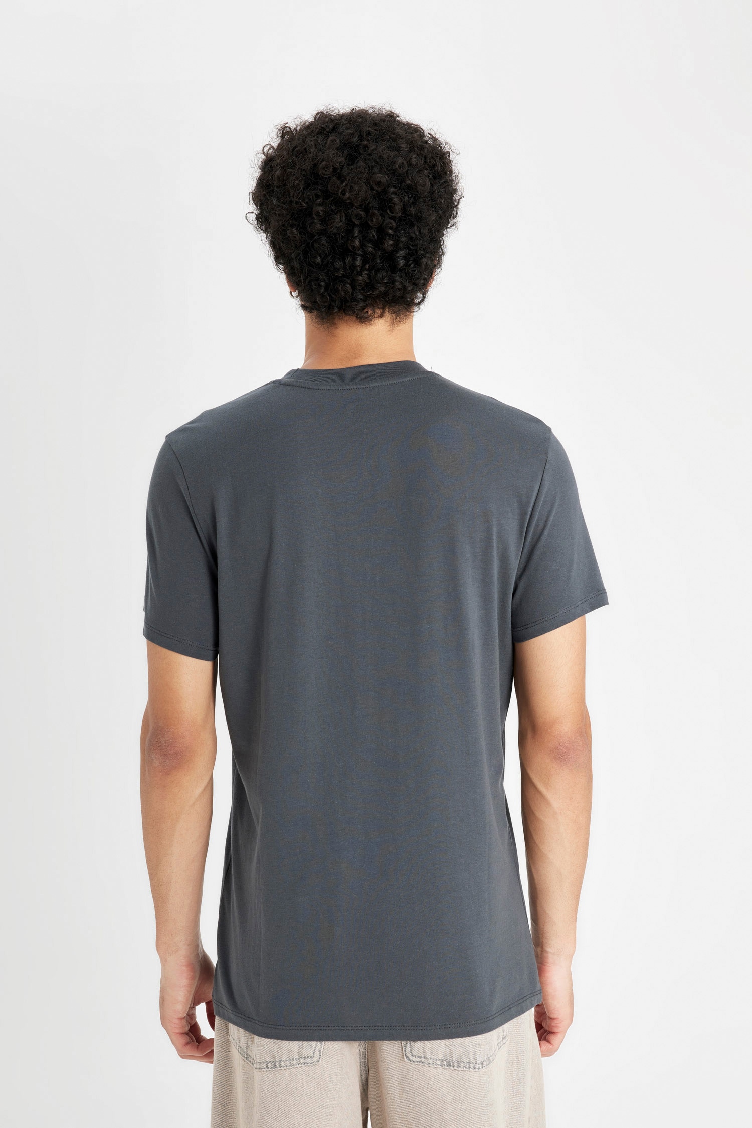 DeFacto %100 Pamuk Slim Fit Baskılı Tişört görsel 6
