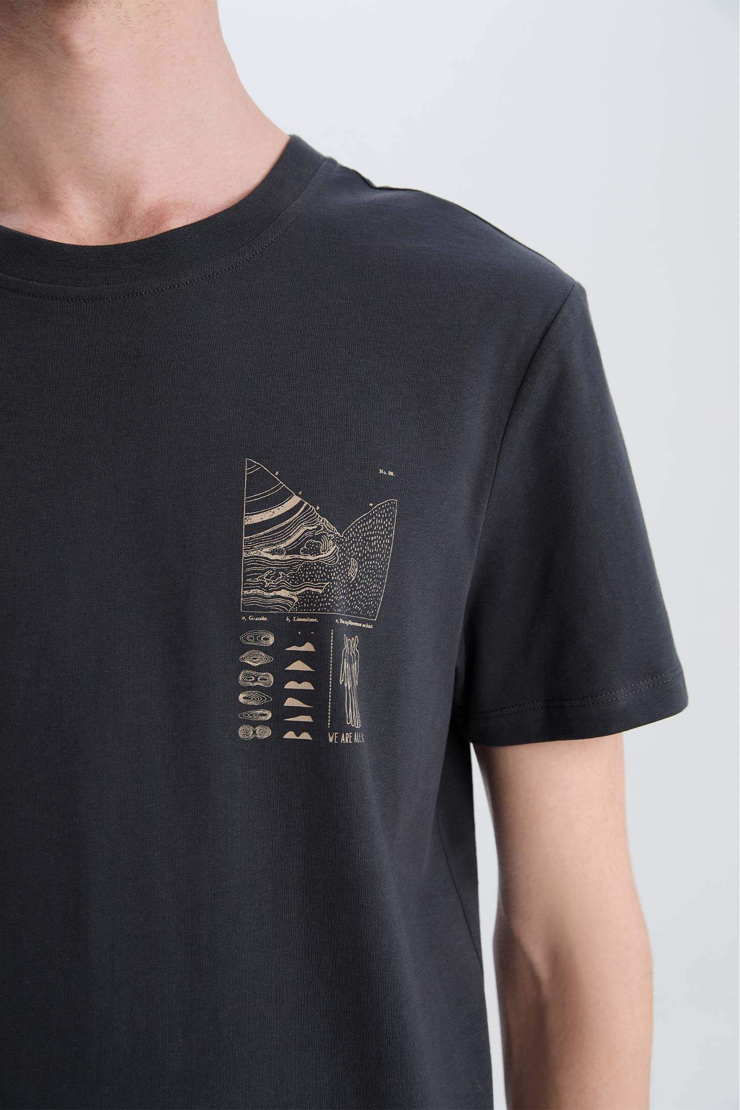 Slim Fit Crew Neck Printed Short Sleeve T-Shirt