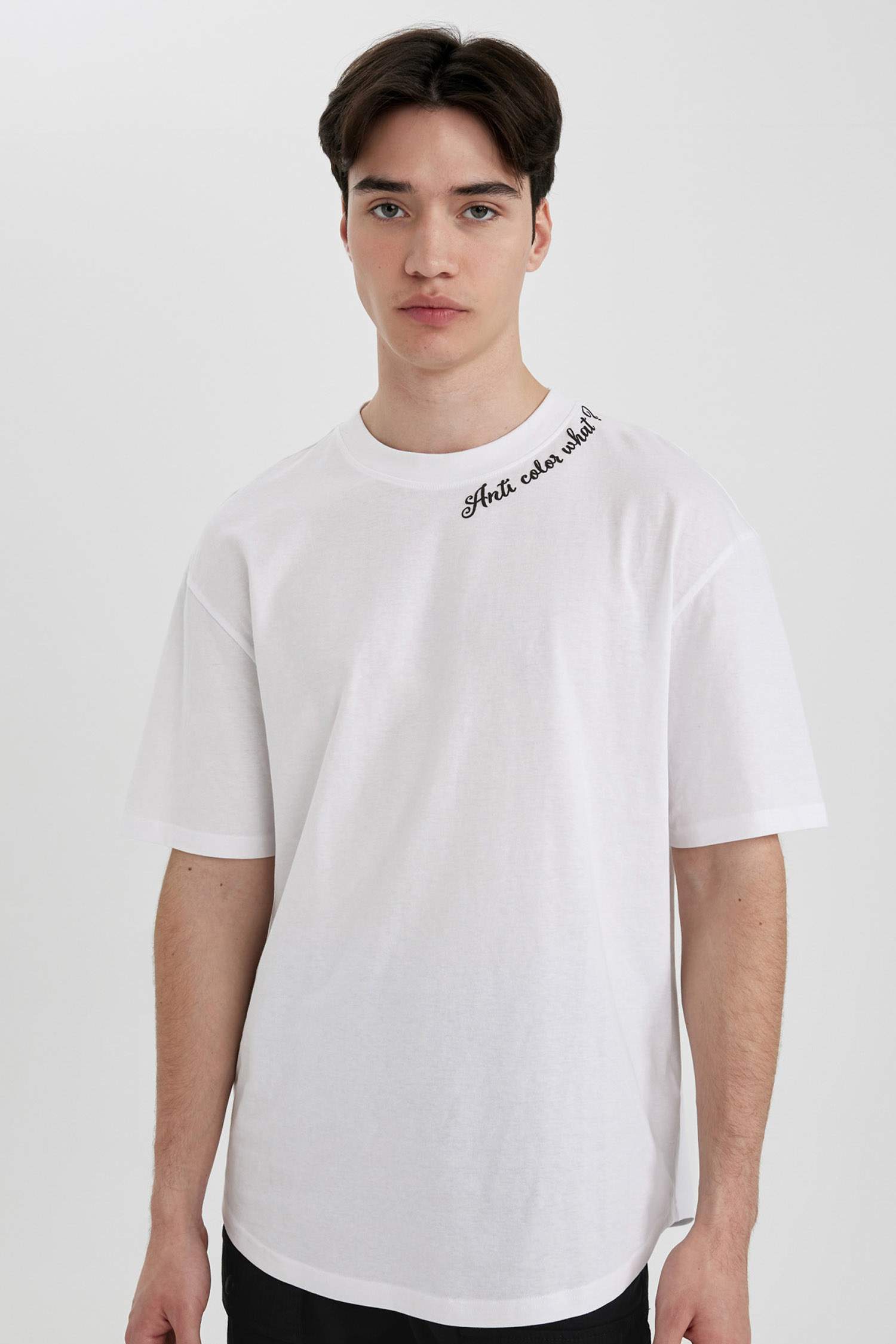 تيشيرت نص ردن قصة مريحة بياخة مستديرة