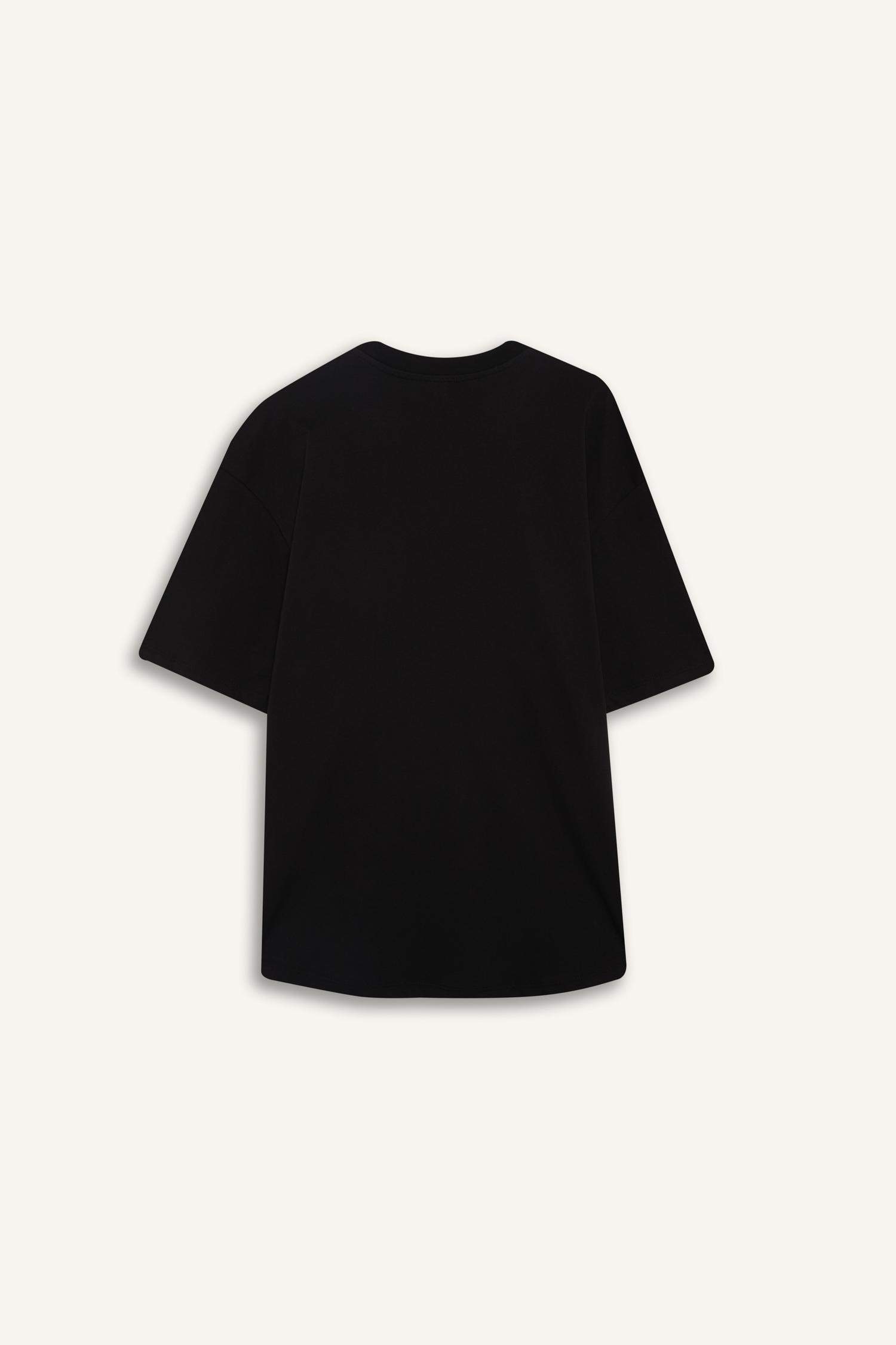 Boxy Fit Crew Neck Printed Short Sleeve T-Shirt