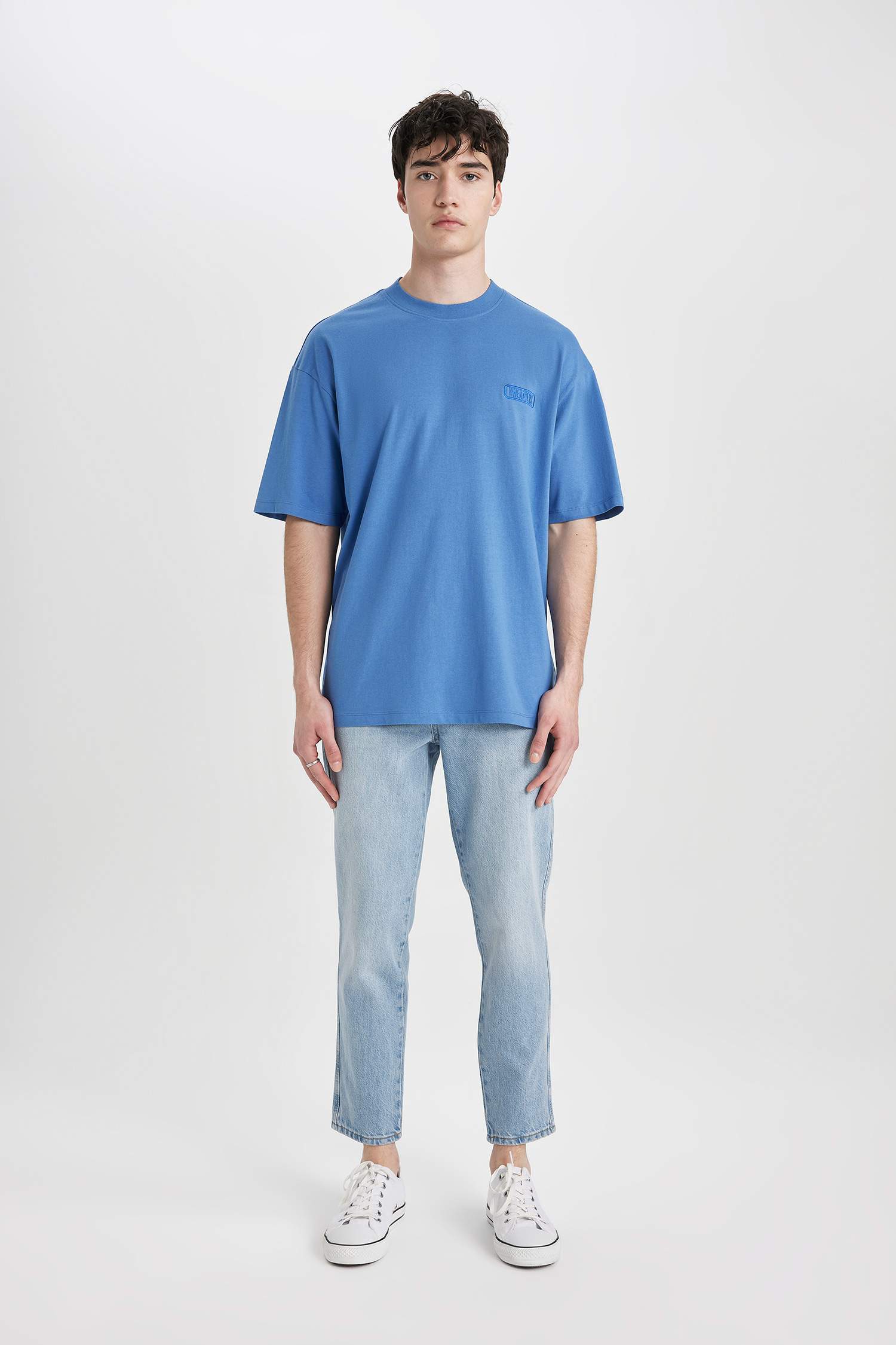 تيشيرت نص ردن قصة مريحة بياخة مستديرة