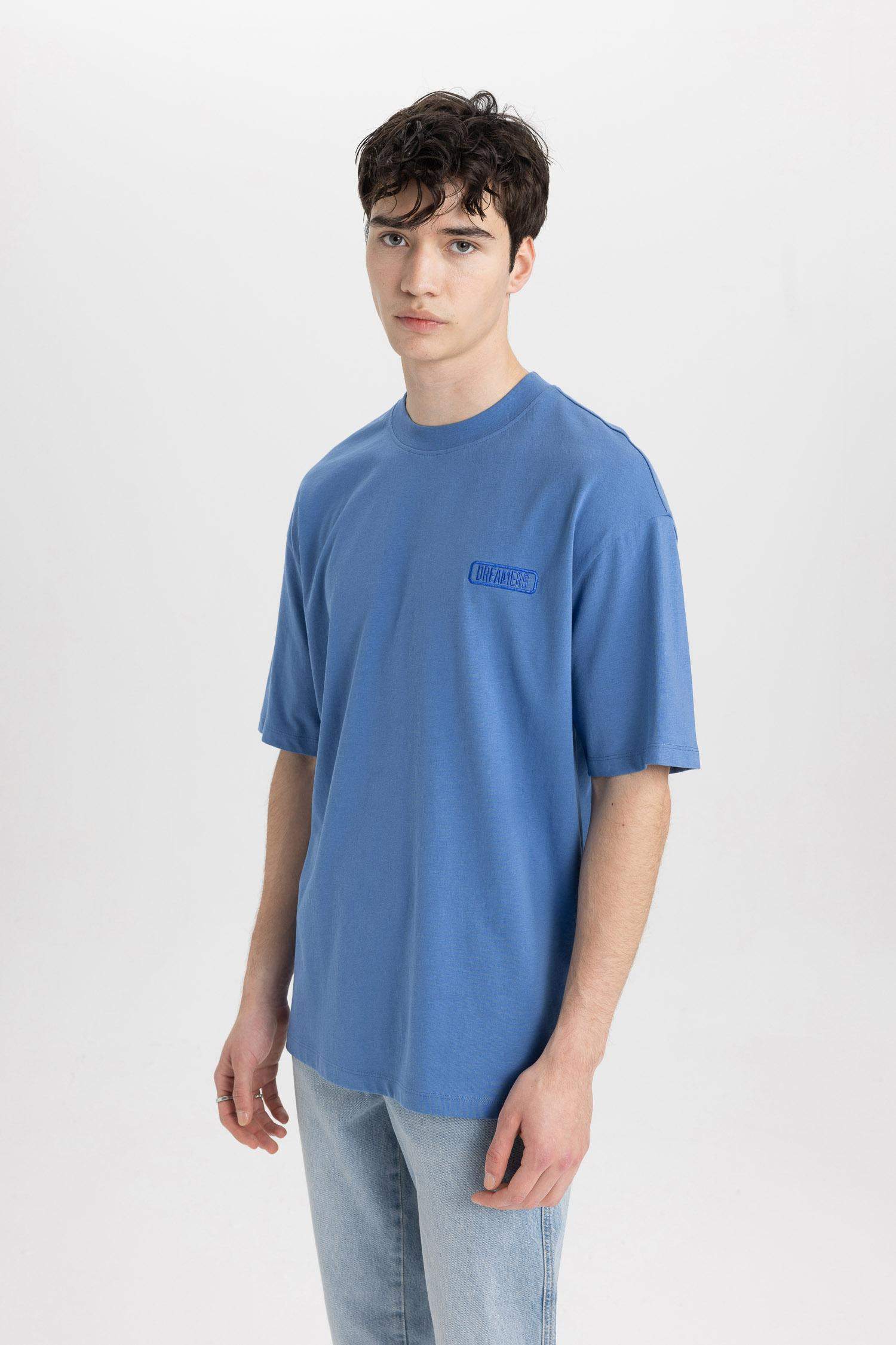 تيشيرت نص ردن قصة مريحة بياخة مستديرة