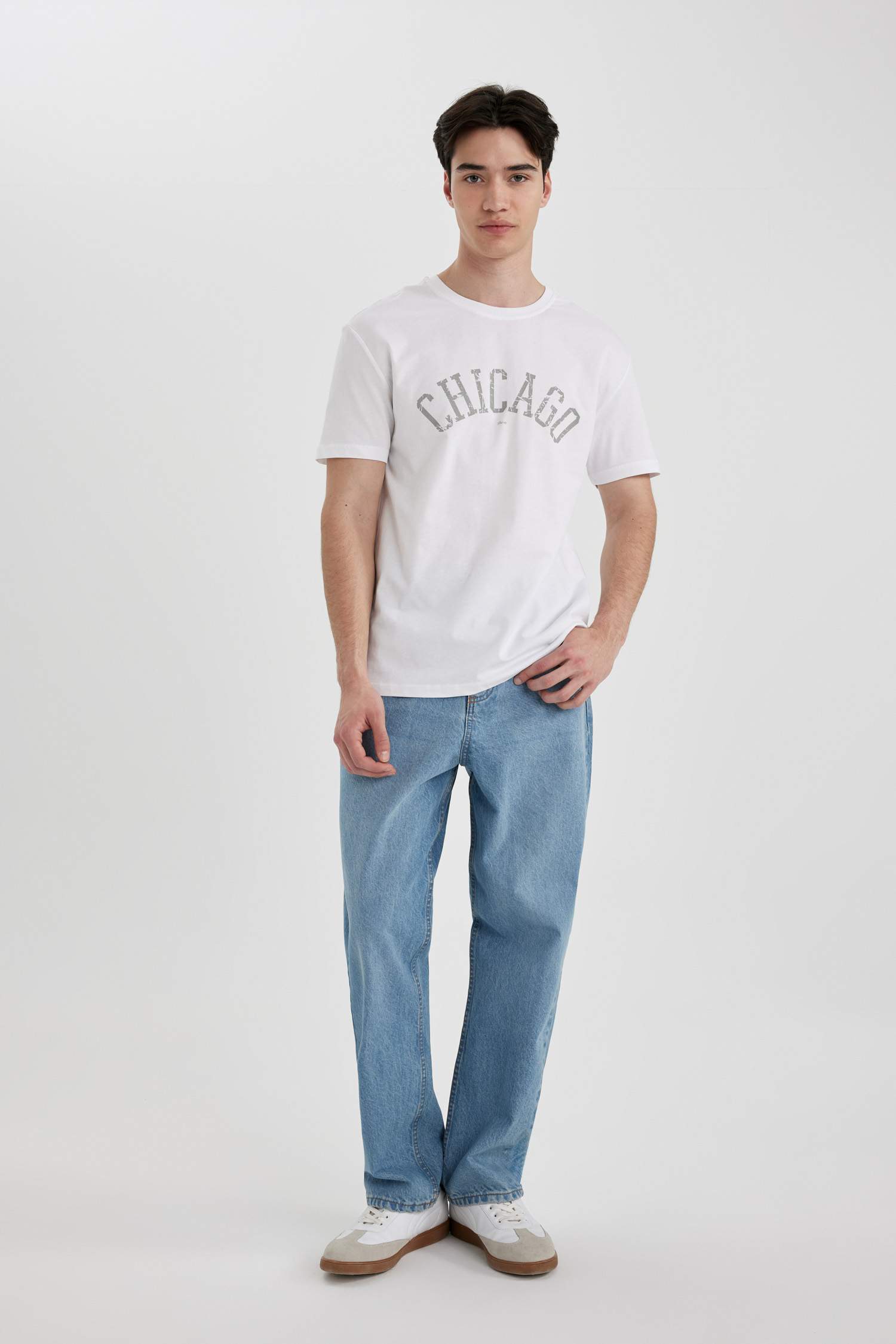 Regular Fit Crew Neck Printed Short Sleeve T-Shirt