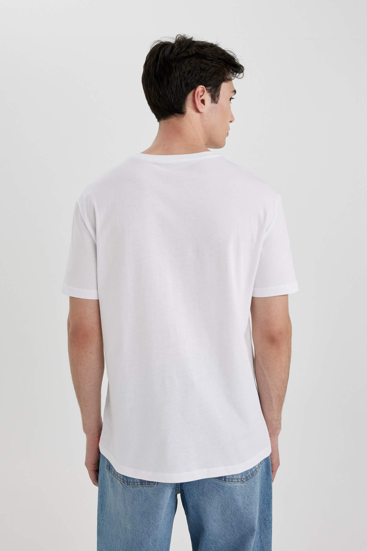 Regular Fit Crew Neck Printed Short Sleeve T-Shirt