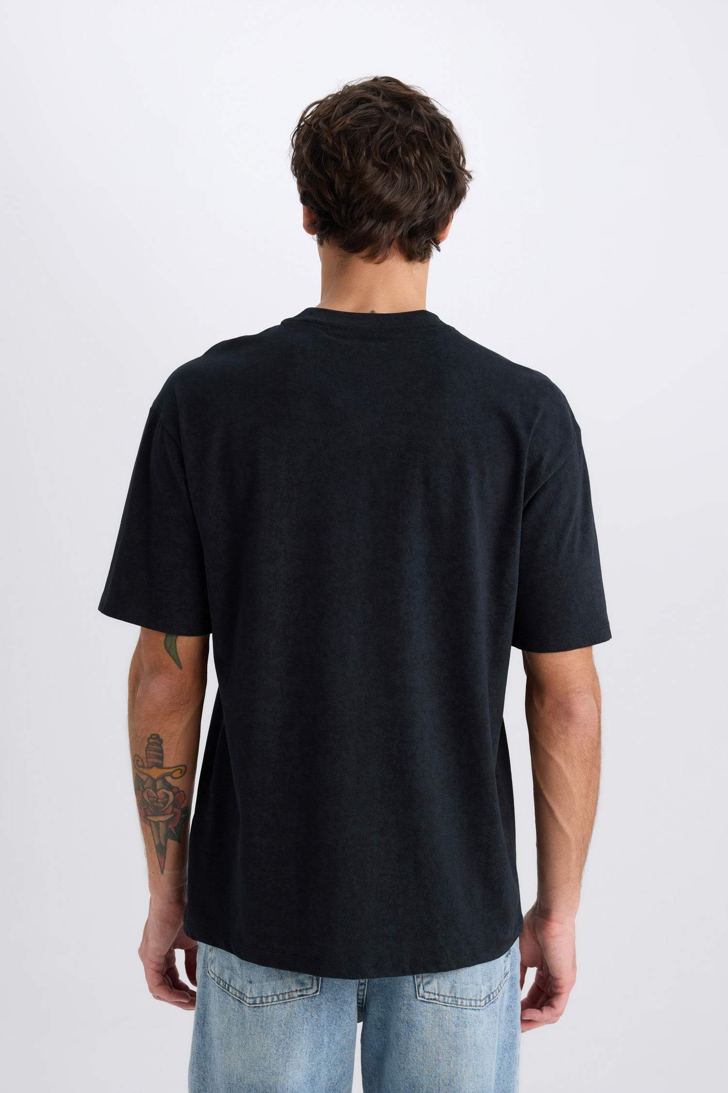 Boxy Fit Crew Neck Printed Short Sleeve T-Shirt