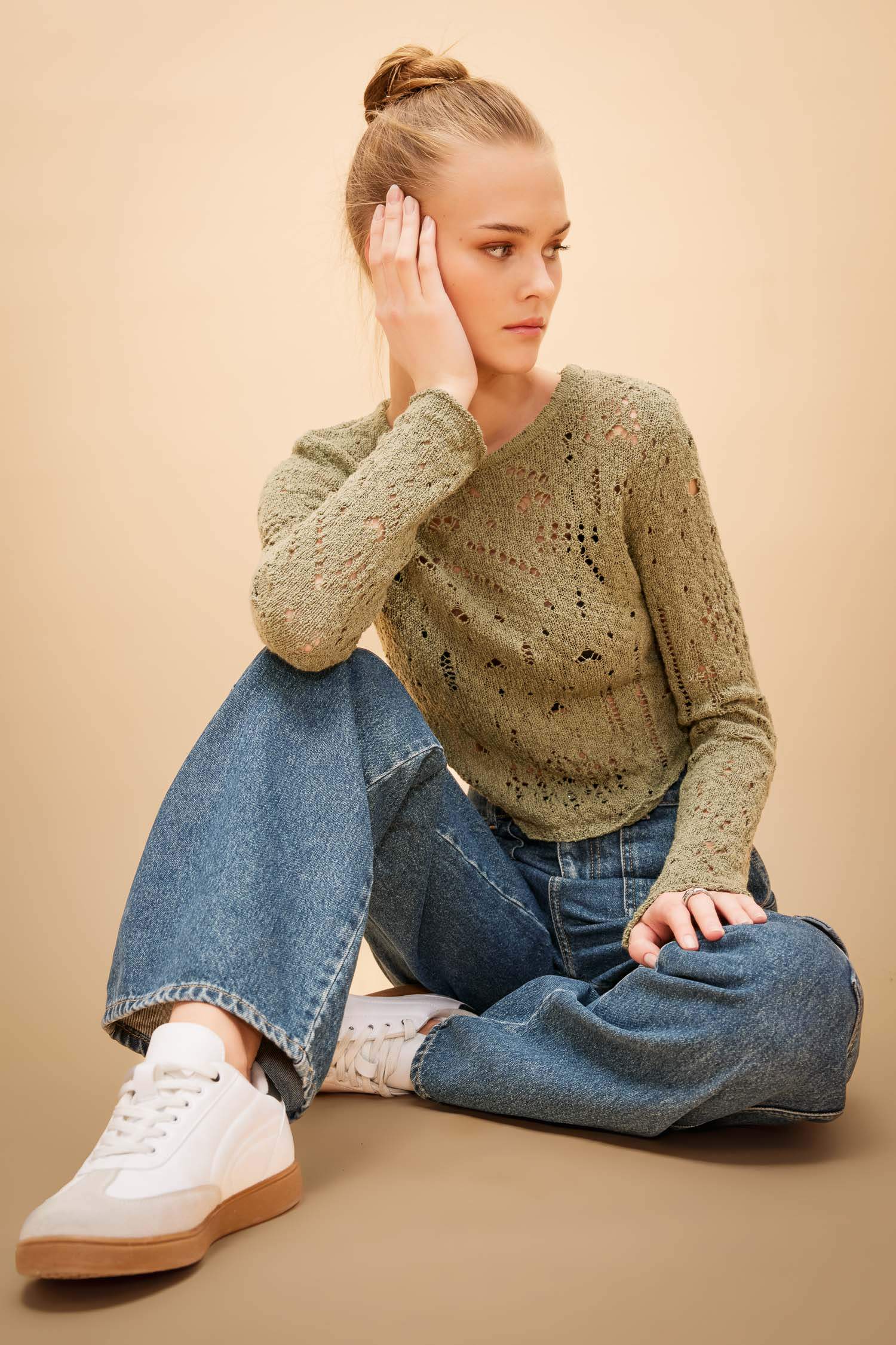 Pull tricot slim à col rond