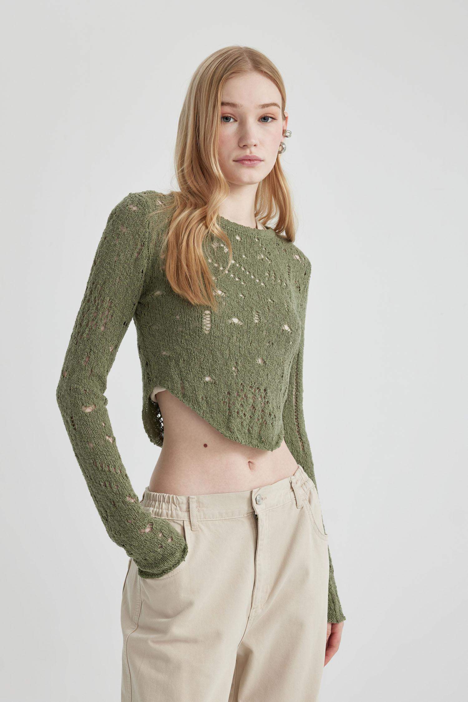 Pull tricot slim à col rond