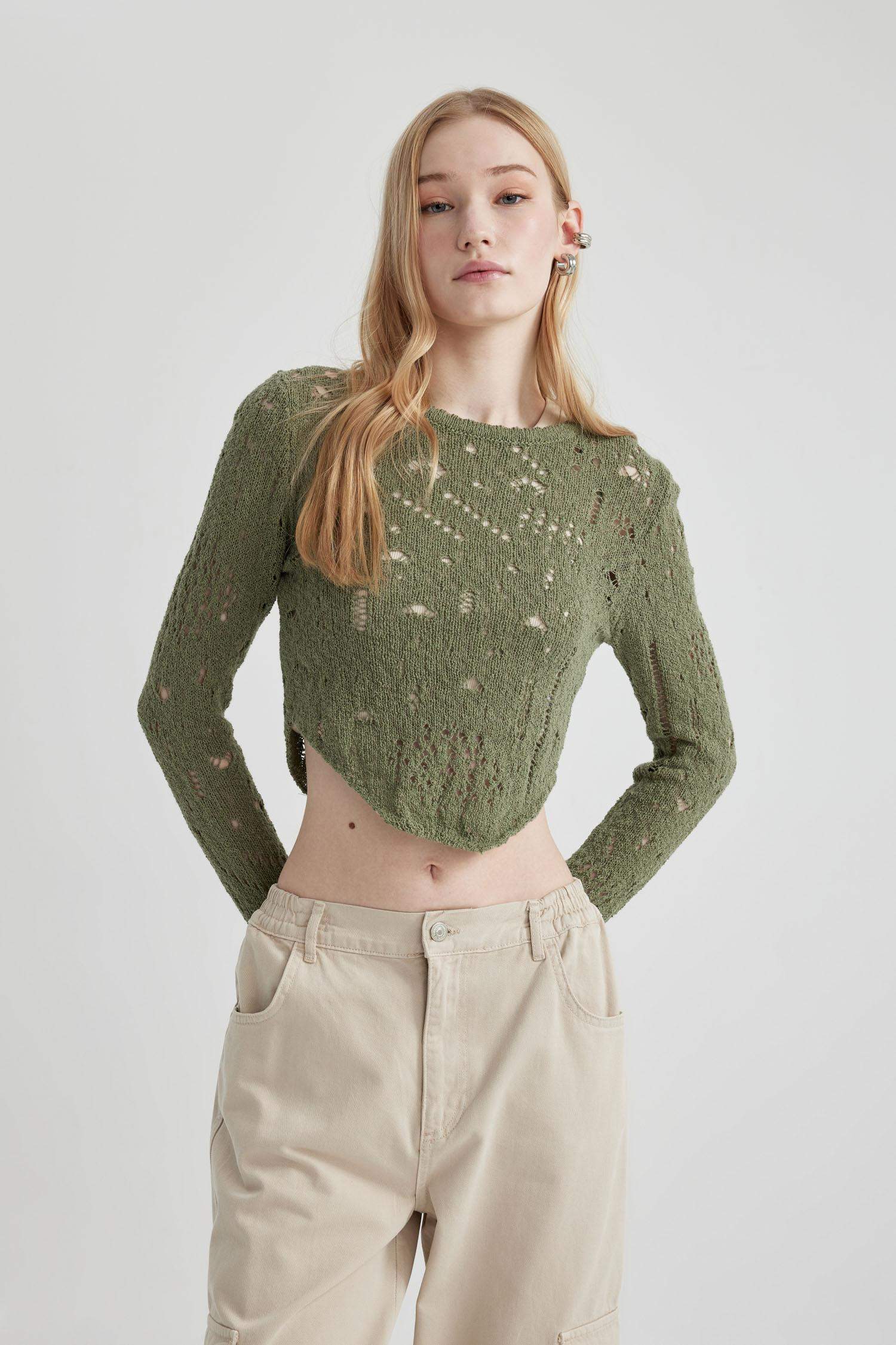 Pull tricot slim à col rond