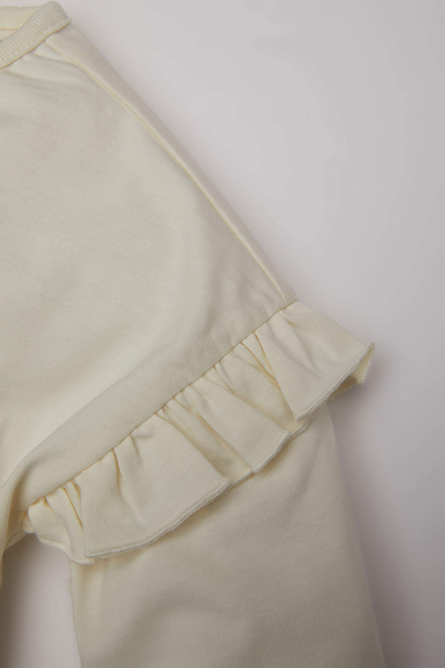 طقم بناتي تي شيرت سروال وبندانا بنقشة الزهور - 3 قطع